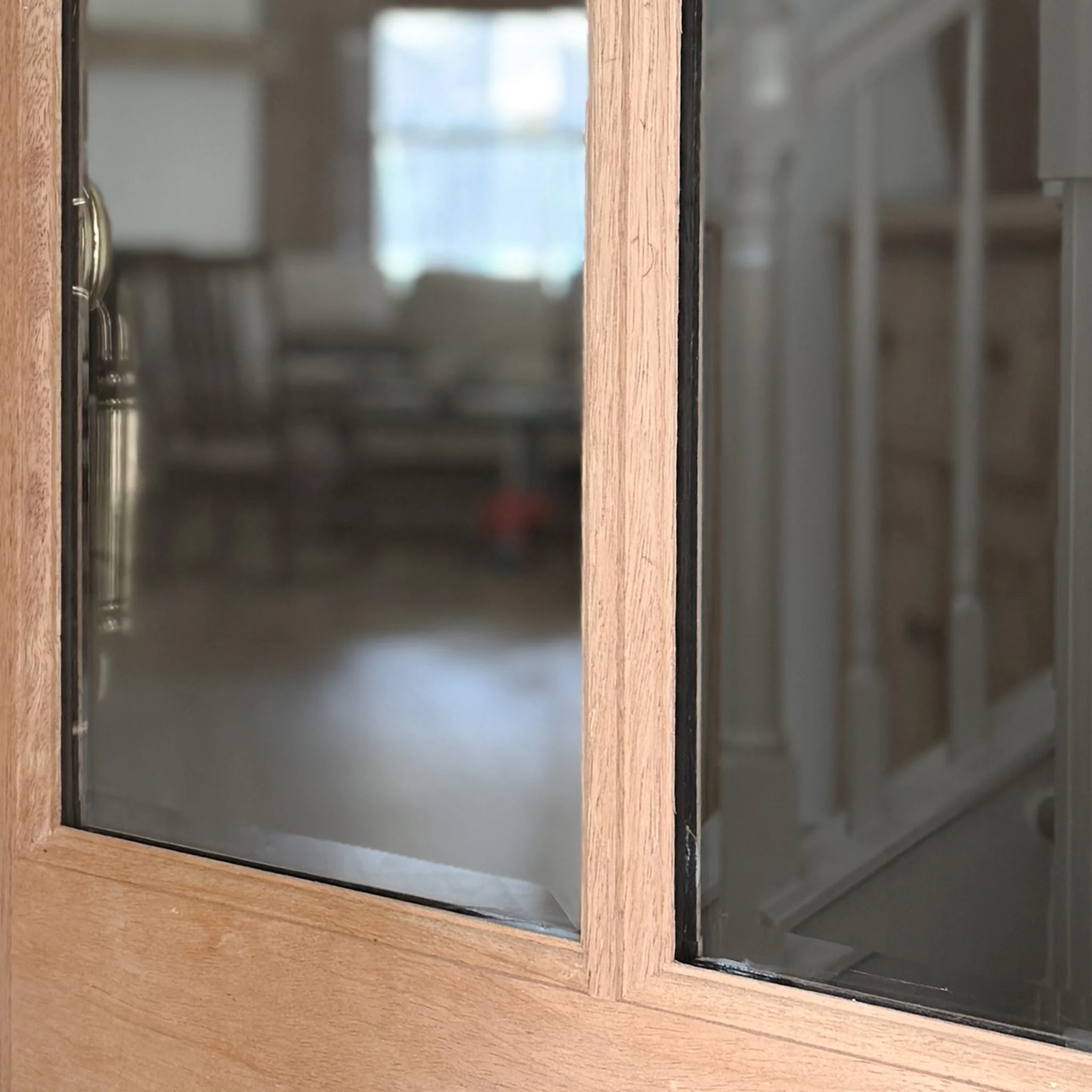 36" Mahogany Entry Door Slab (3/4 Glass 6 Lite) - Image 3