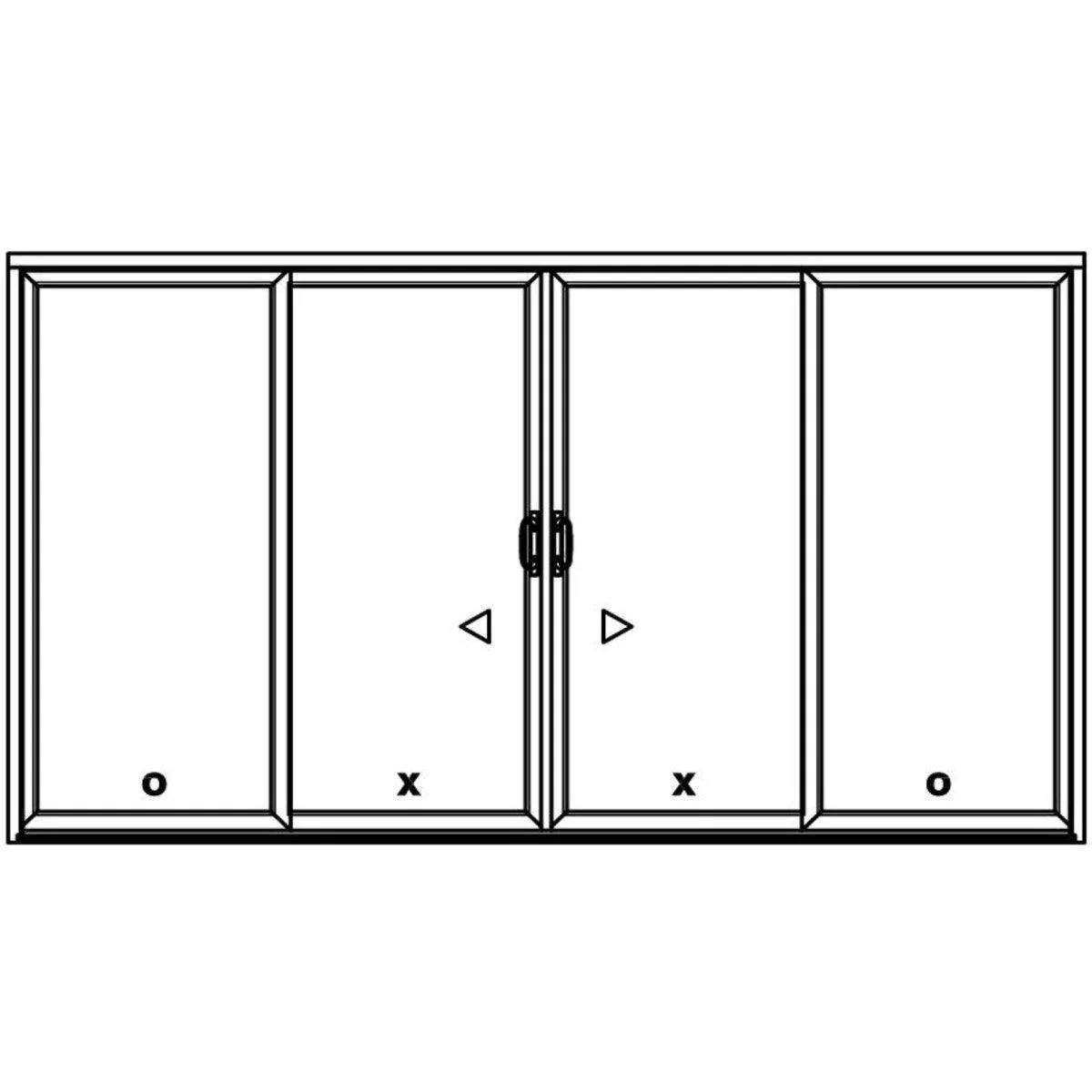 4 Panel Sliding White Patio Door (Low-E Clear Glass) - Image 5
