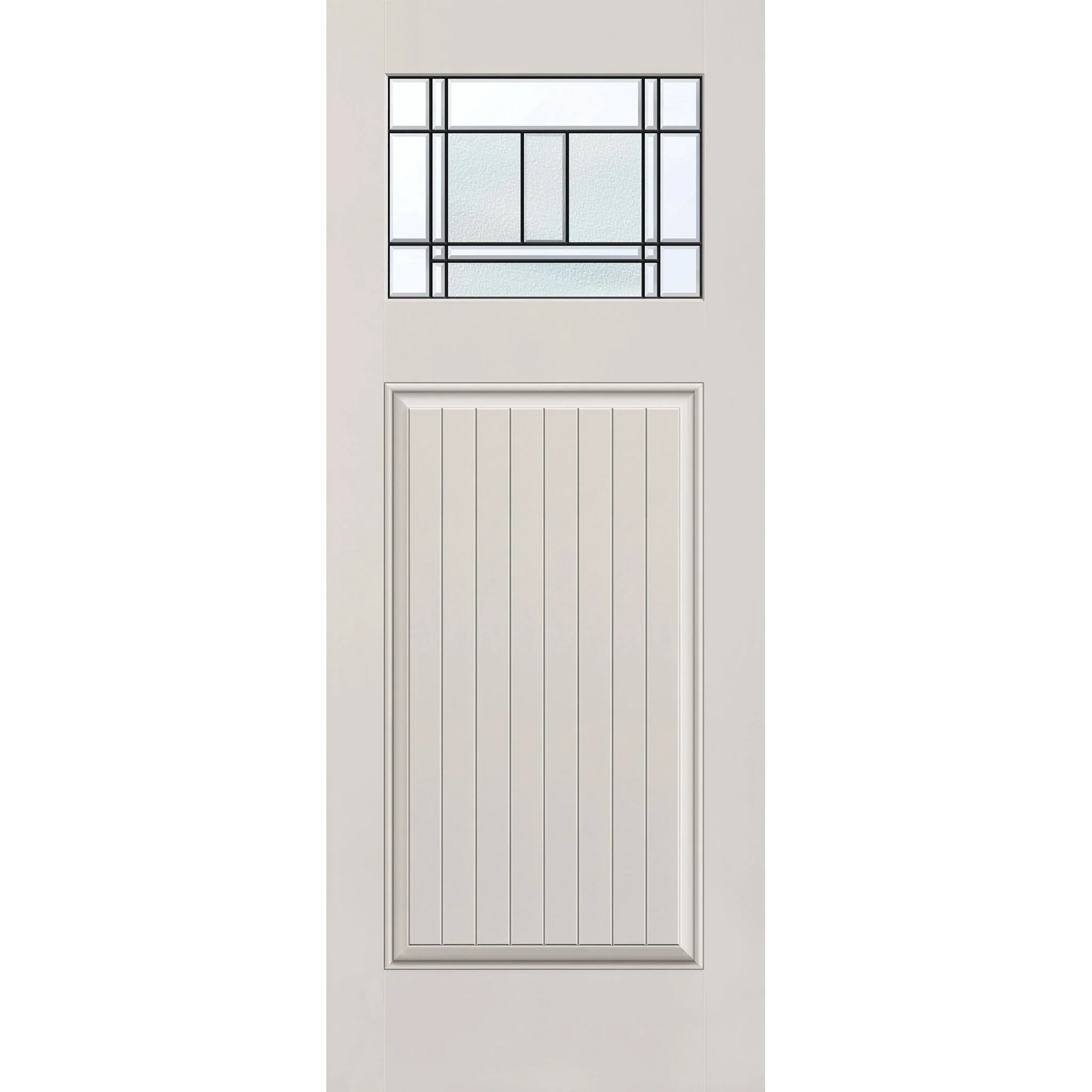 Berkley Flush Glazed Hurricane-Rated Fiberglass Entry Door - Craftsman Plank (32" x 80")