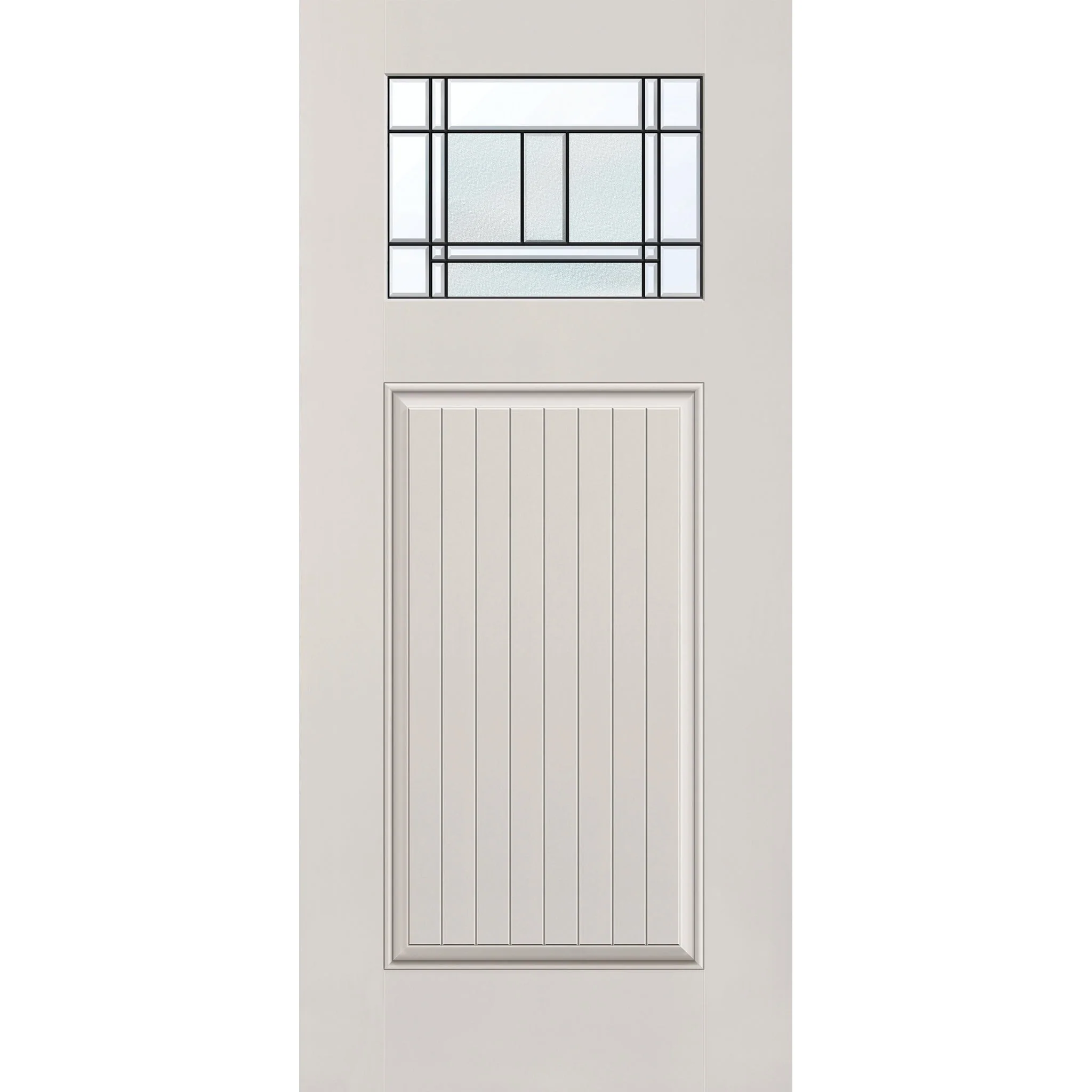 Berkley Flush Glazed Hurricane-Rated Fiberglass Entry Door - Craftsman Plank (36" x 80")