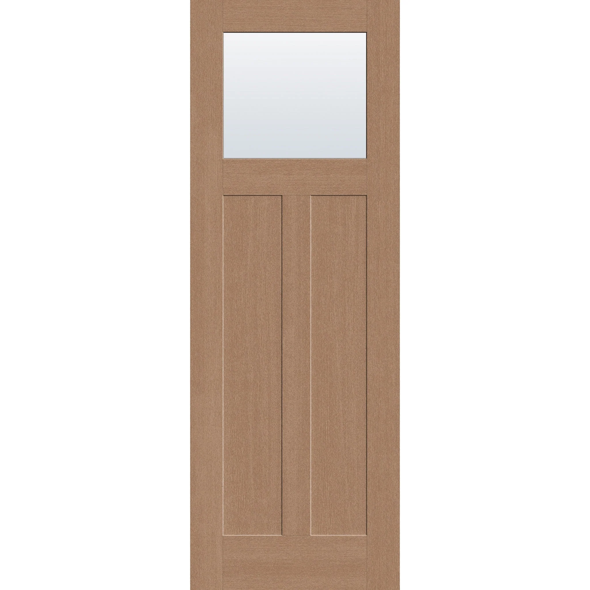 Clear Flush Glazed Fiberglass Entry Door - Craftsman 2 Panel (34" x 96")