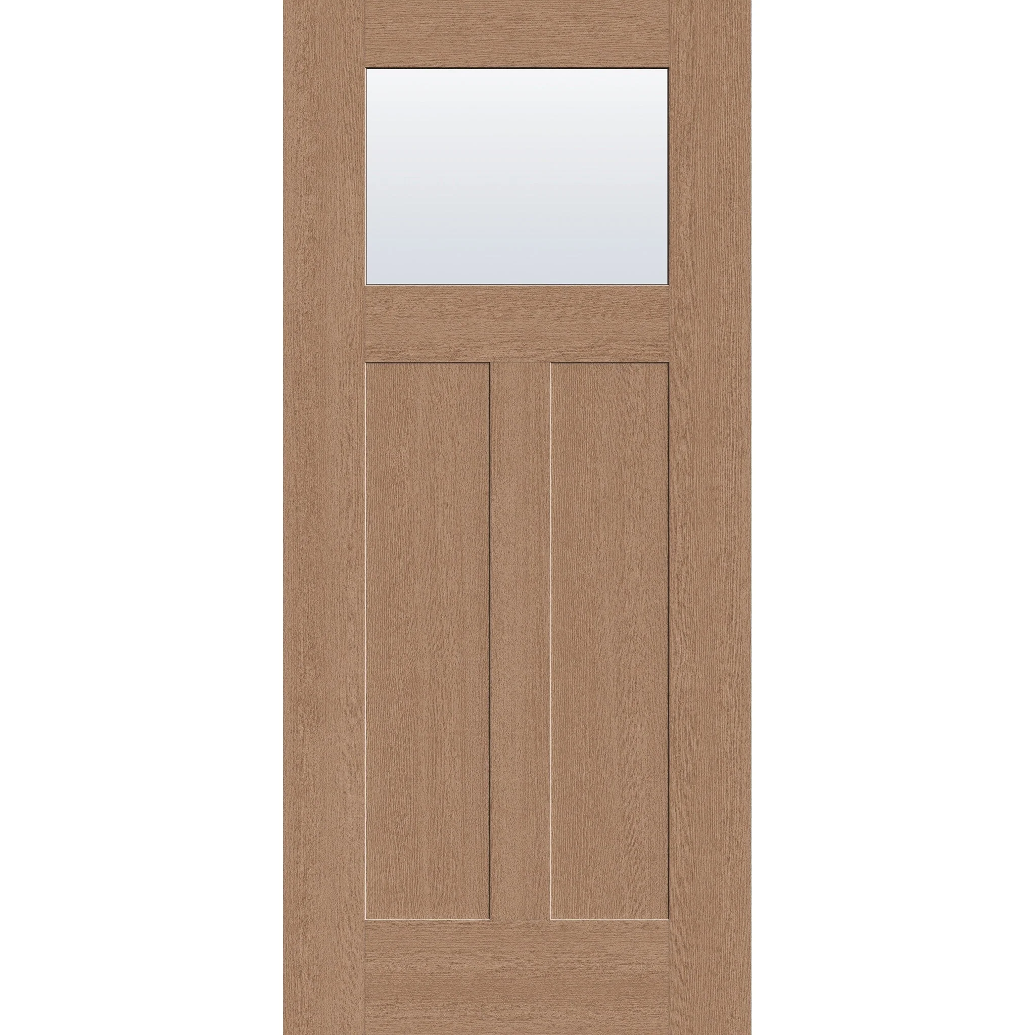 Clear Flush Glazed Fiberglass Entry Door - Craftsman 2 Panel (36" x 80")