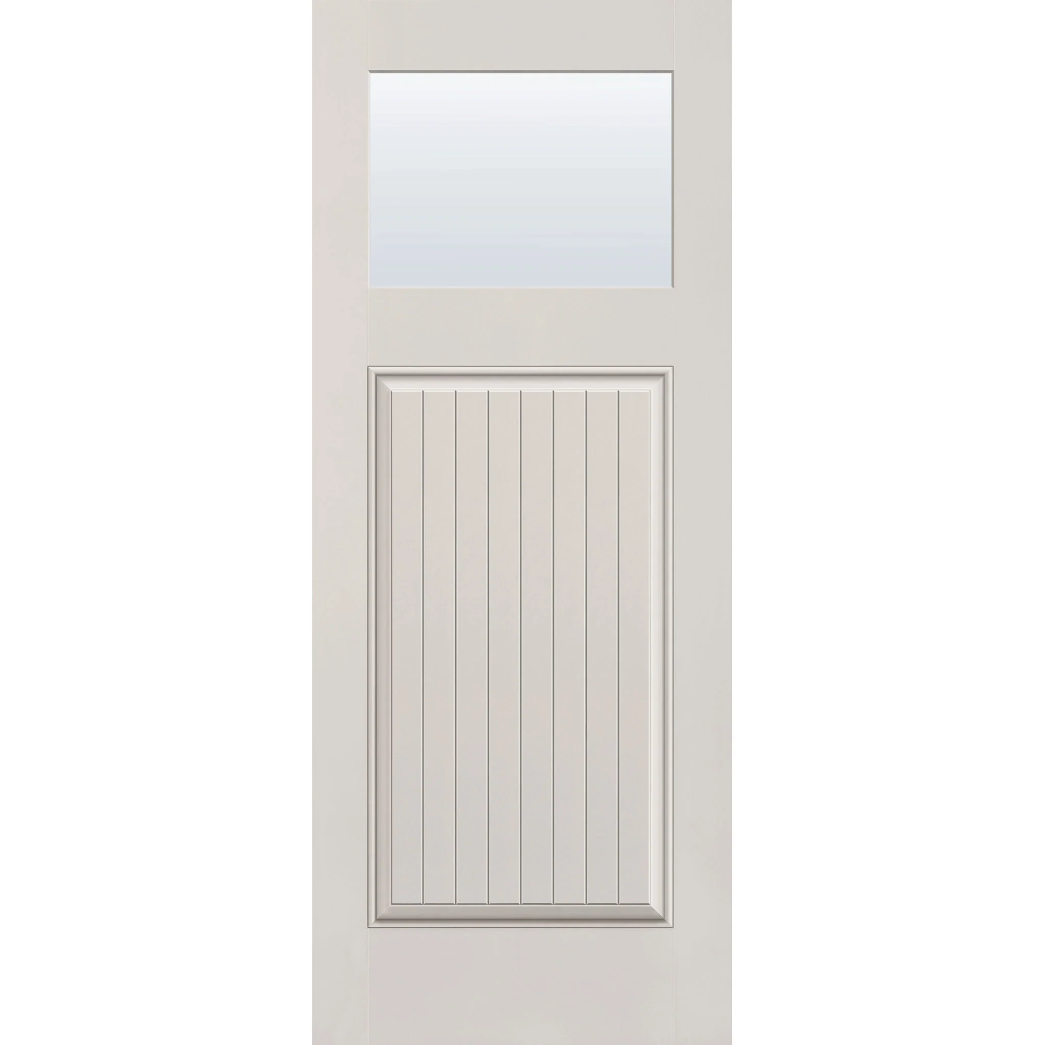 Clear Flush Glazed Fiberglass Entry Door - Craftsman Plank (32" x 80")