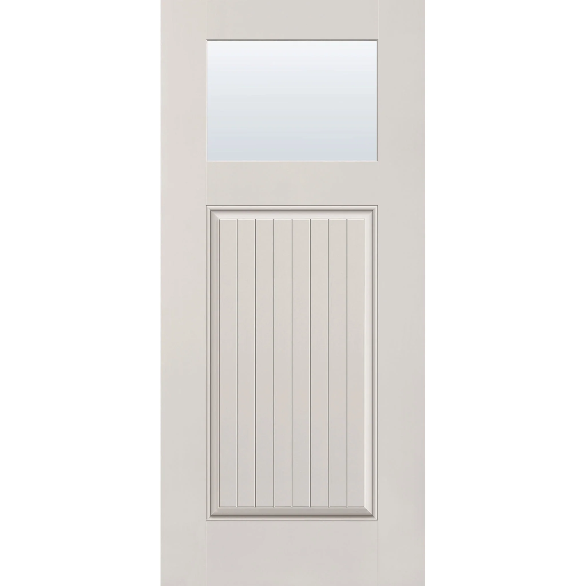 Clear Flush Glazed Fiberglass Entry Door - Craftsman Plank (36" x 80")