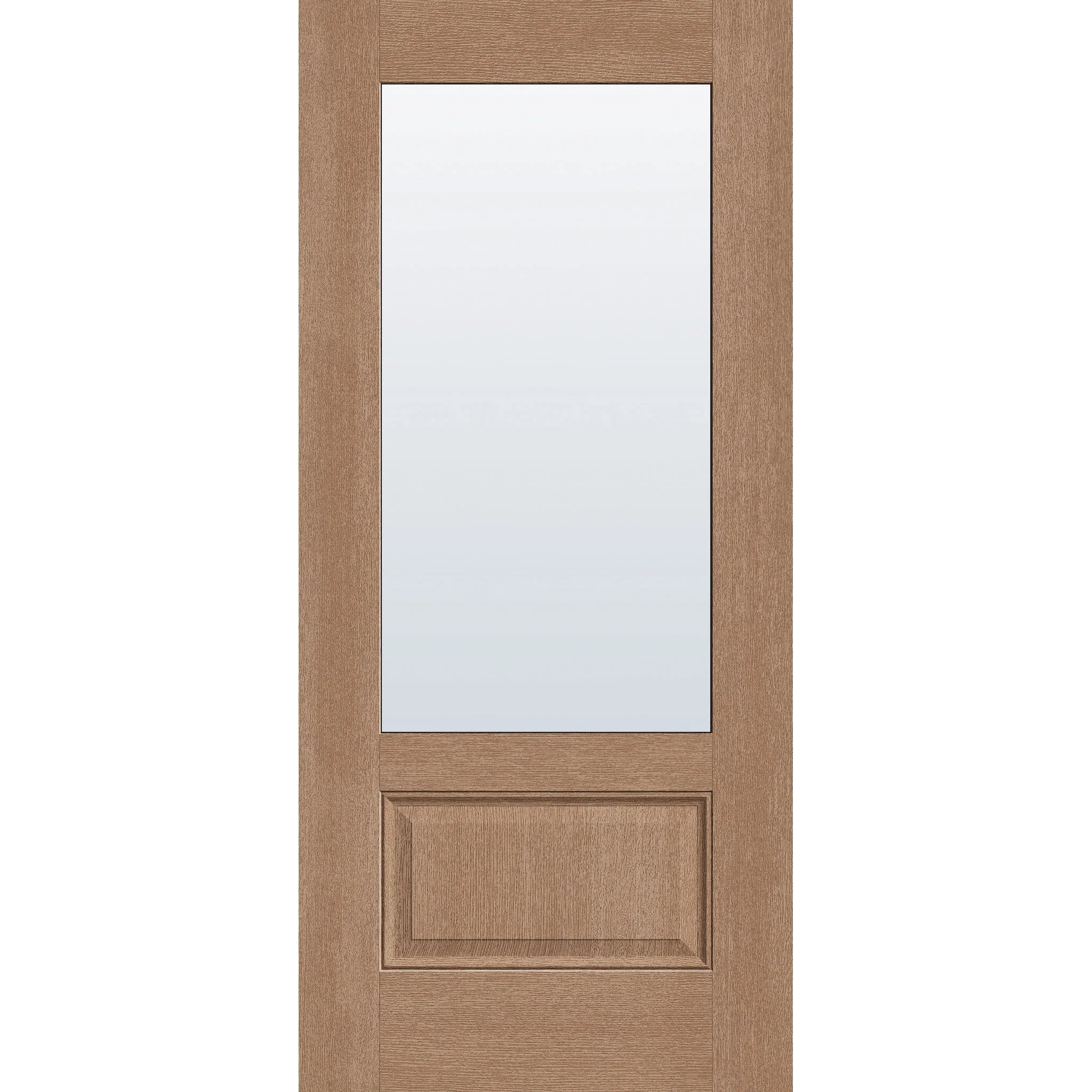Clear Flush Glazed Hurricane-Rated Fiberglass Entry Door - 3/4 Lite (36" x 80")