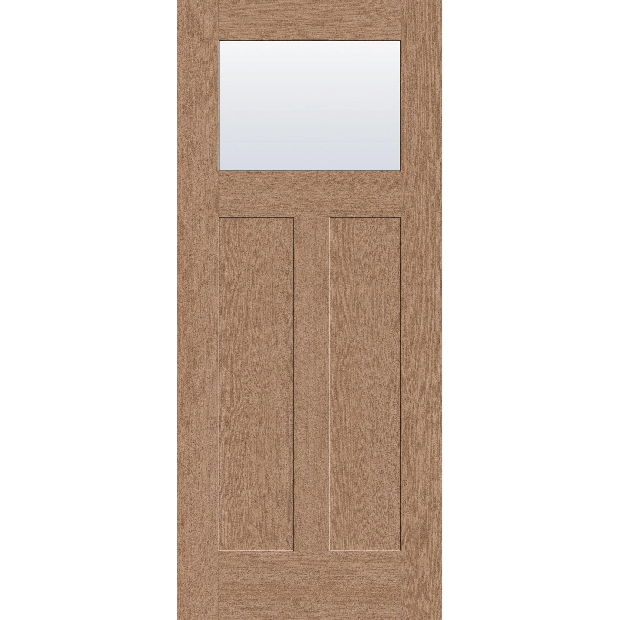 Clear Flush Glazed Hurricane-Rated Fiberglass Entry Door - Craftsman 2 Panel (34" x 80")