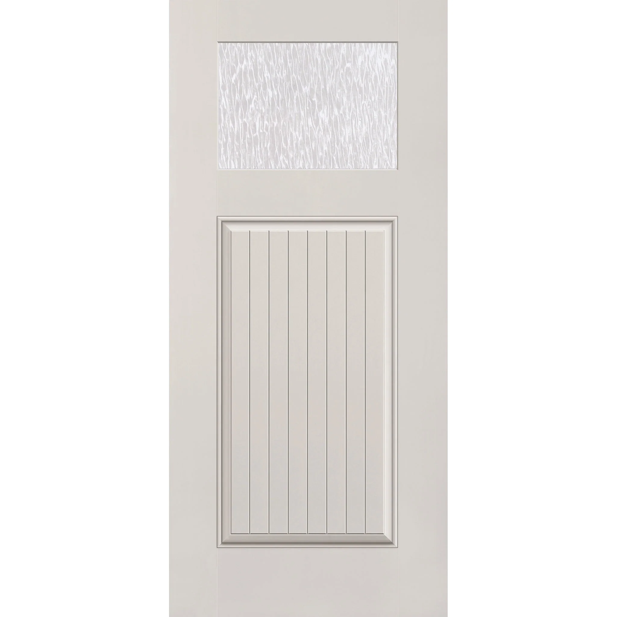 Double Waterglass Flush Glazed Fiberglass Entry Door - Craftsman Plank (36" x 80")