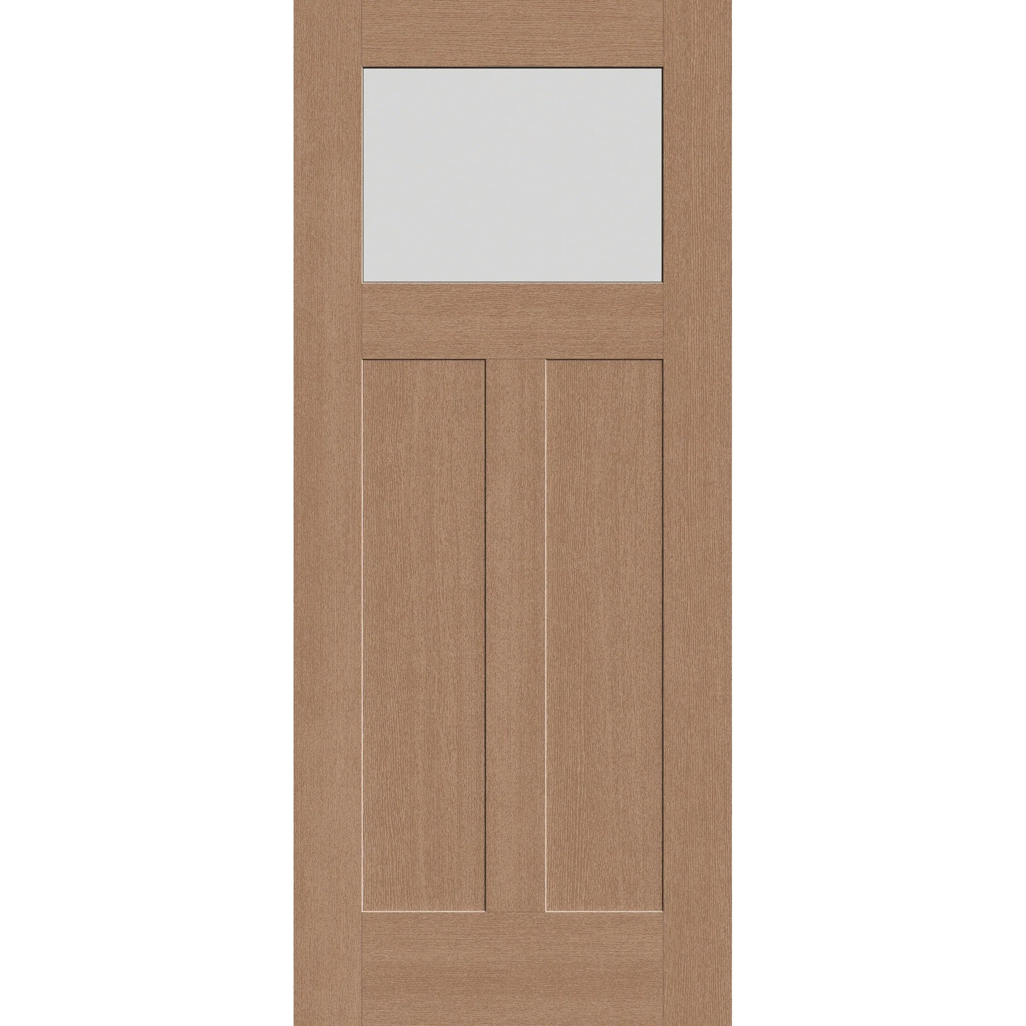 Frost Flush Glazed Fiberglass Entry Door - Craftsman 2 Panel (34" x 80")