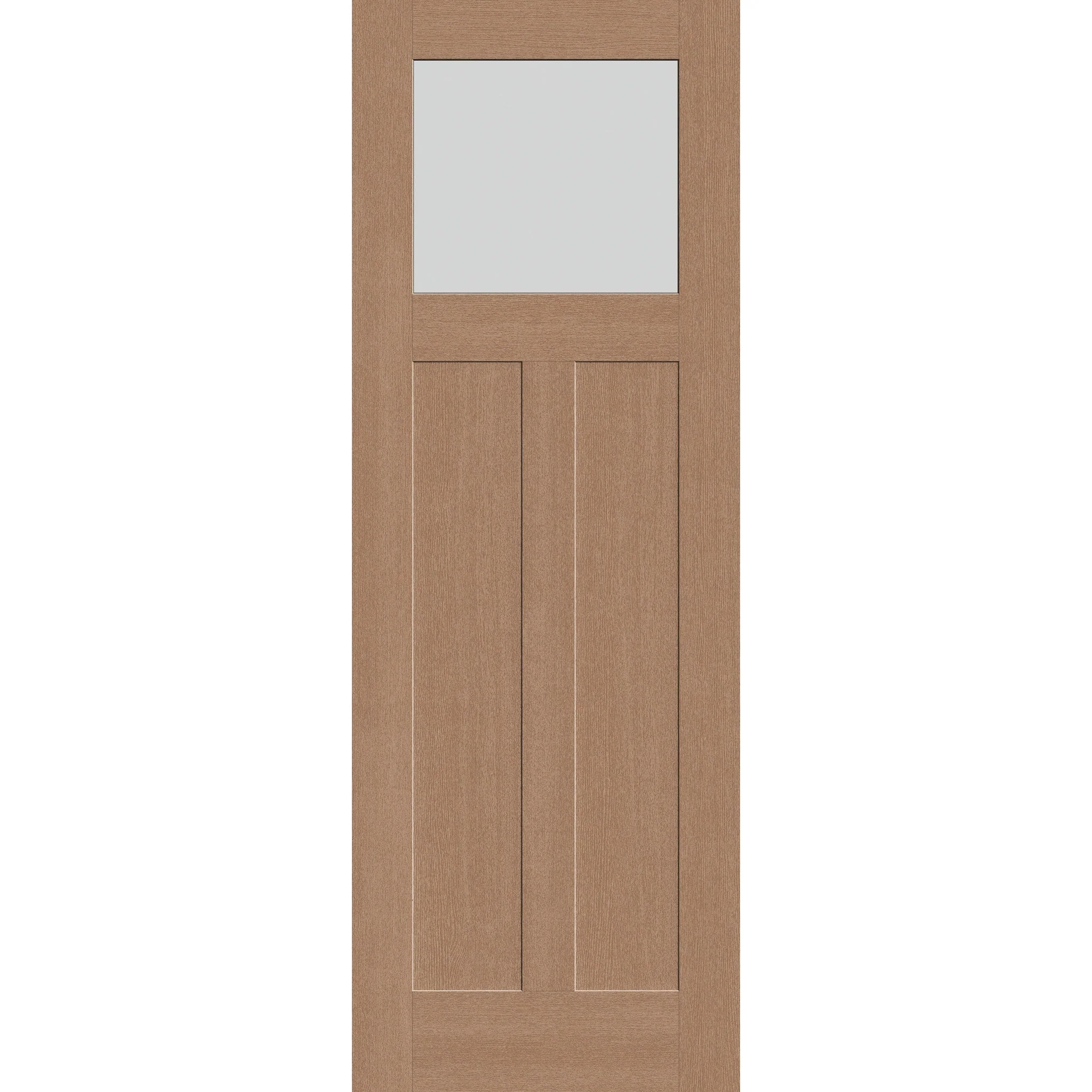 Frost Flush Glazed Fiberglass Entry Door - Craftsman 2 Panel (34" x 96")