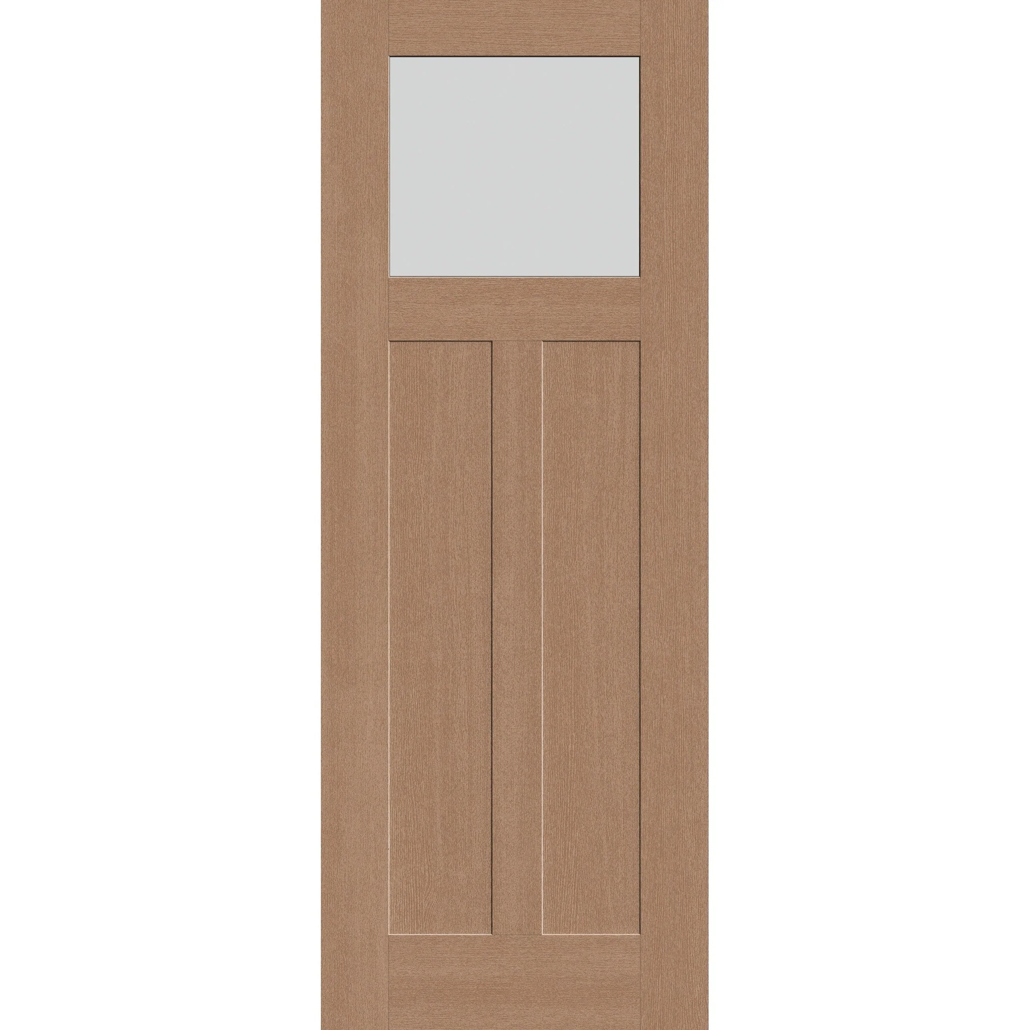 Frost Flush Glazed Fiberglass Entry Door - Craftsman 2 Panel (36" x 96")