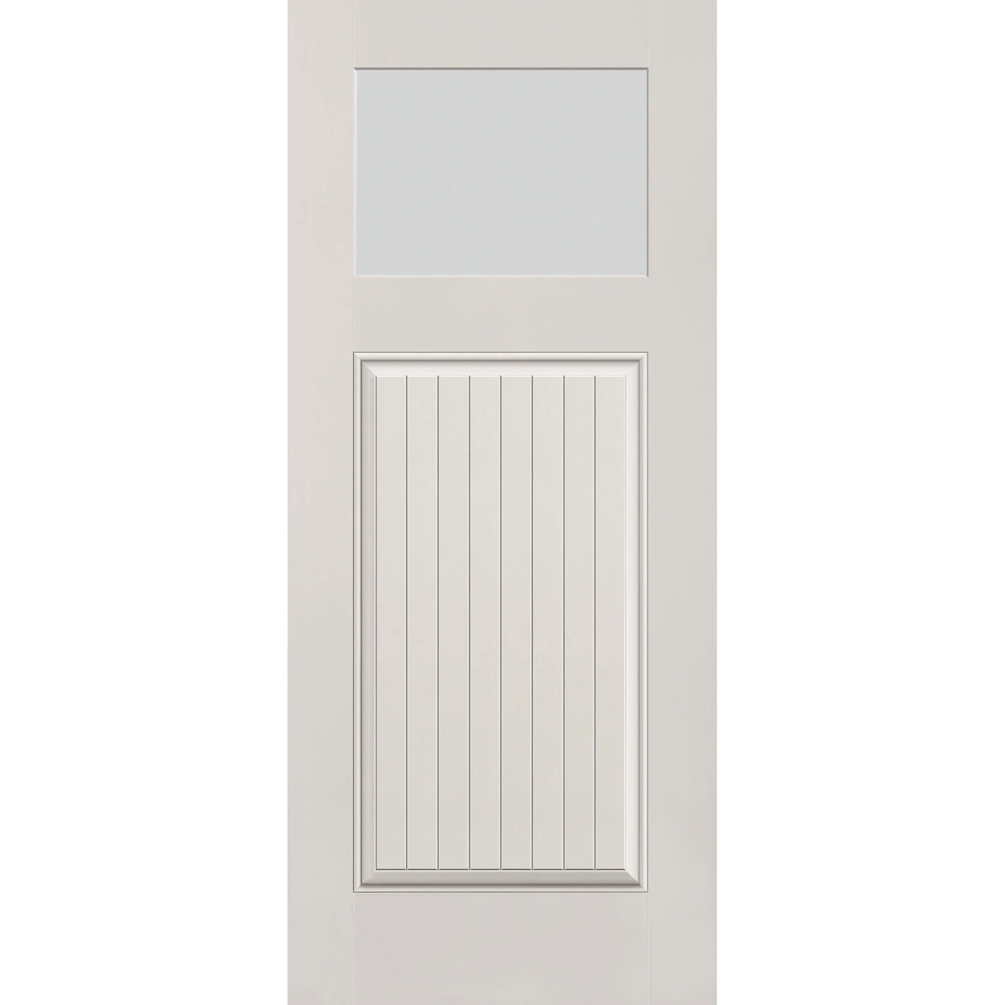 Frost Flush Glazed Fiberglass Entry Door - Craftsman Plank (34" x 80")