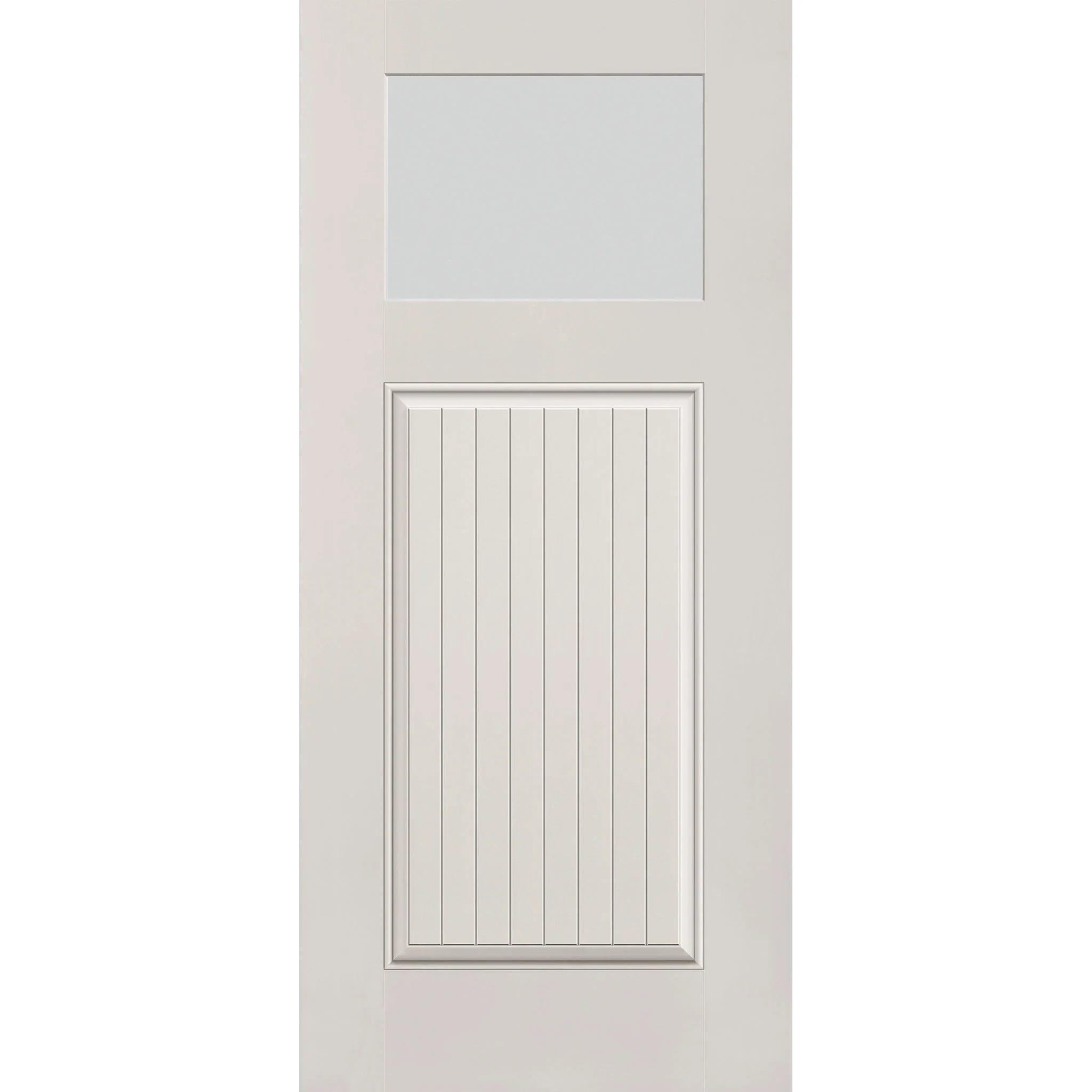 Frost Flush Glazed Fiberglass Entry Door - Craftsman Plank (36" x 80")