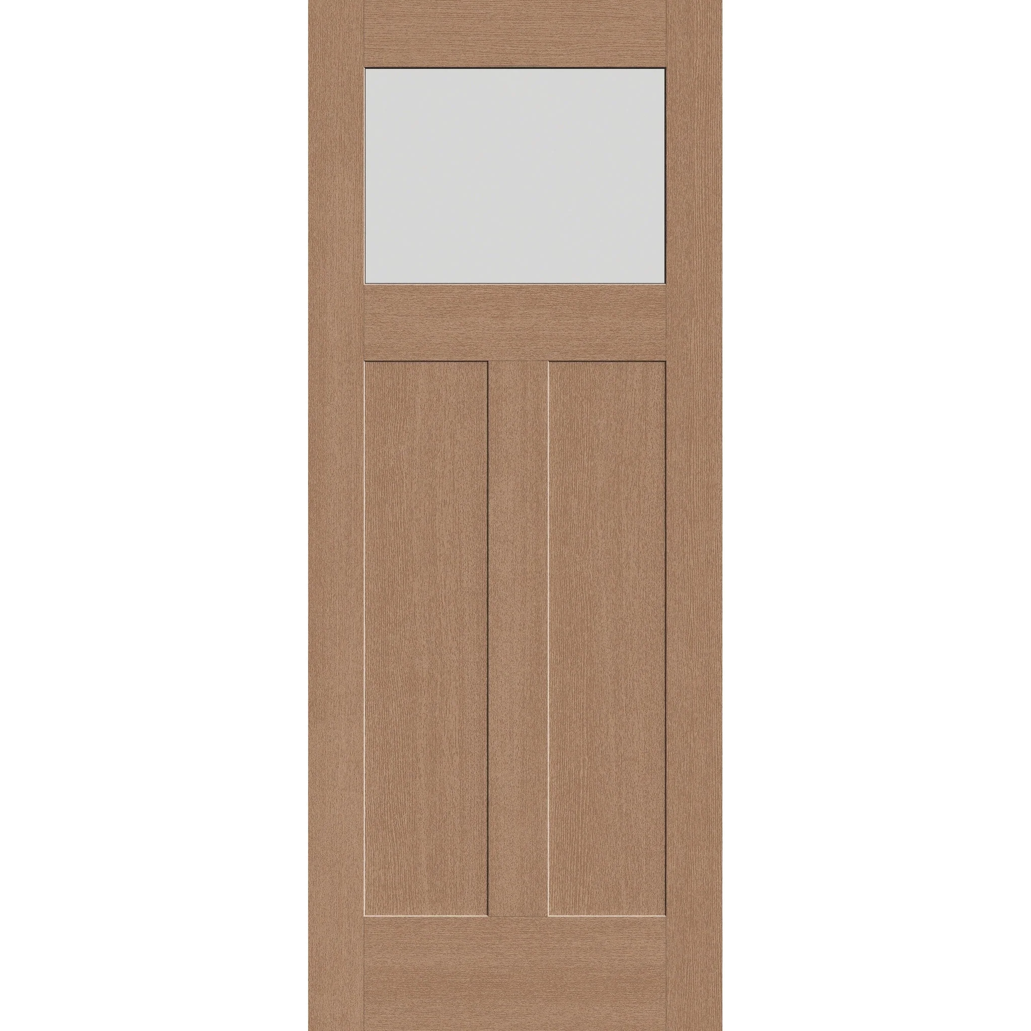 Frost Flush Glazed Hurricane-Rated Fiberglass Entry Door - Craftsman 2 Panel (32" x 80")