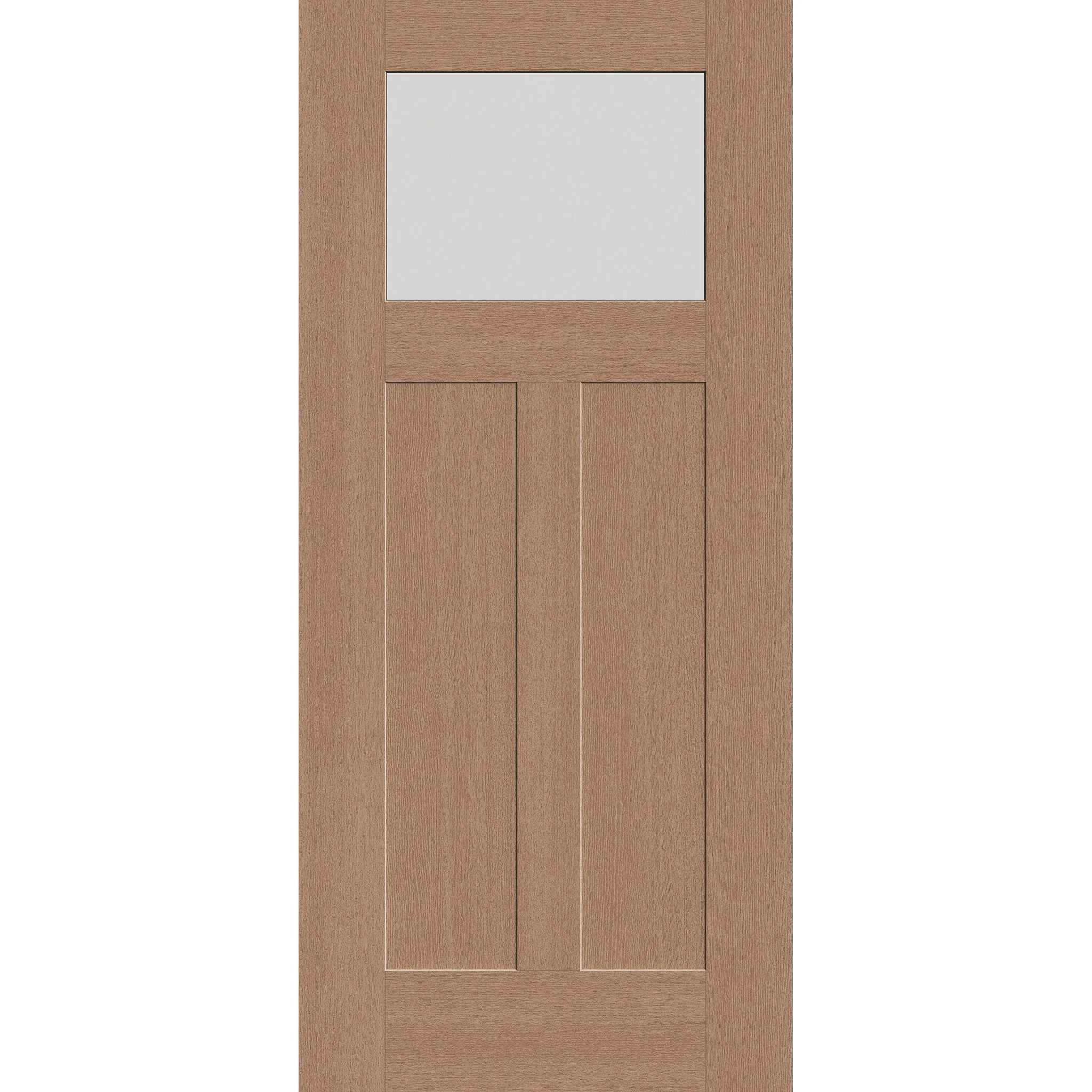 Frost Flush Glazed Hurricane-Rated Fiberglass Entry Door - Craftsman 2 Panel (36" x 80")