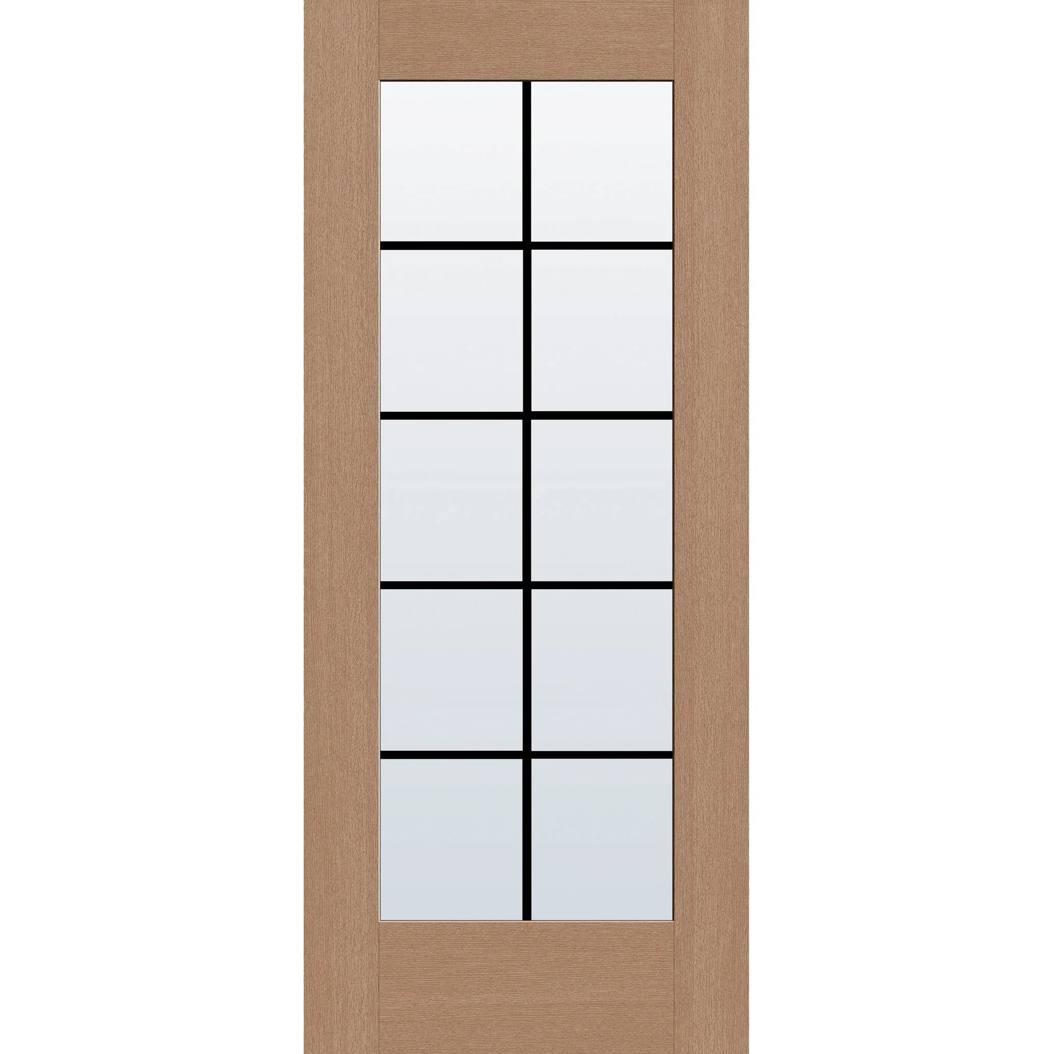 Grills Between Glass 10 Light Flush Glazed Fiberglass Entry Door - Full Lite (34" x 80") - Image 2