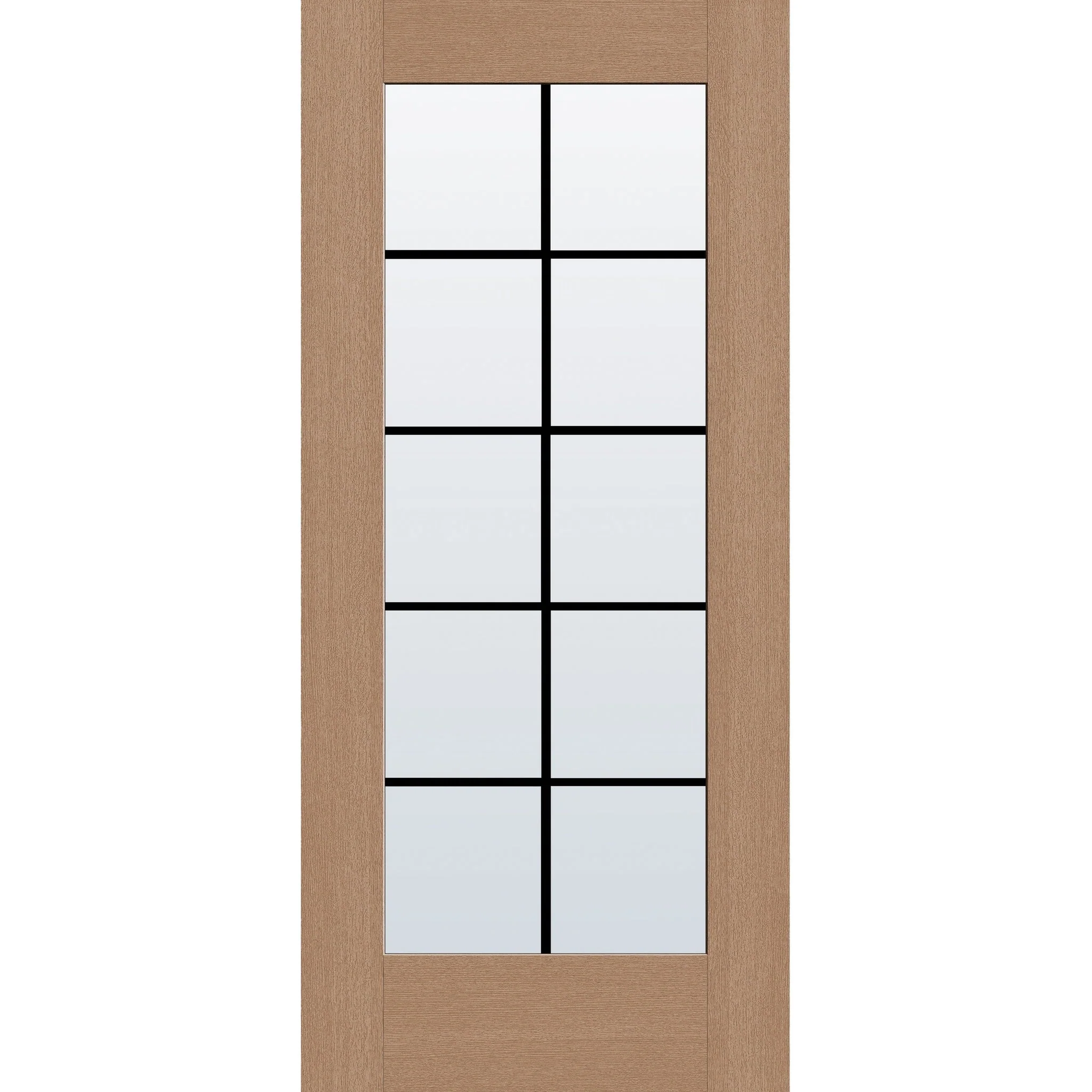 Grills Between Glass 10 Light Flush Glazed Hurricane-Rated Fiberglass Entry Door - Full Lite (36" x 80") - Image 2