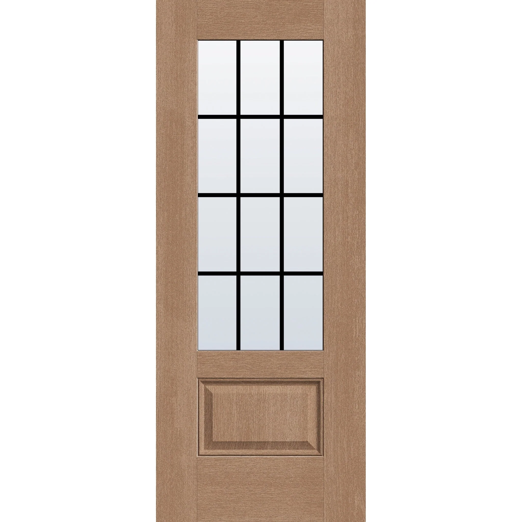 Grills Between Glass 12 Light Flush Glazed Fiberglass Entry Door - 3/4 Lite (32" x 80")