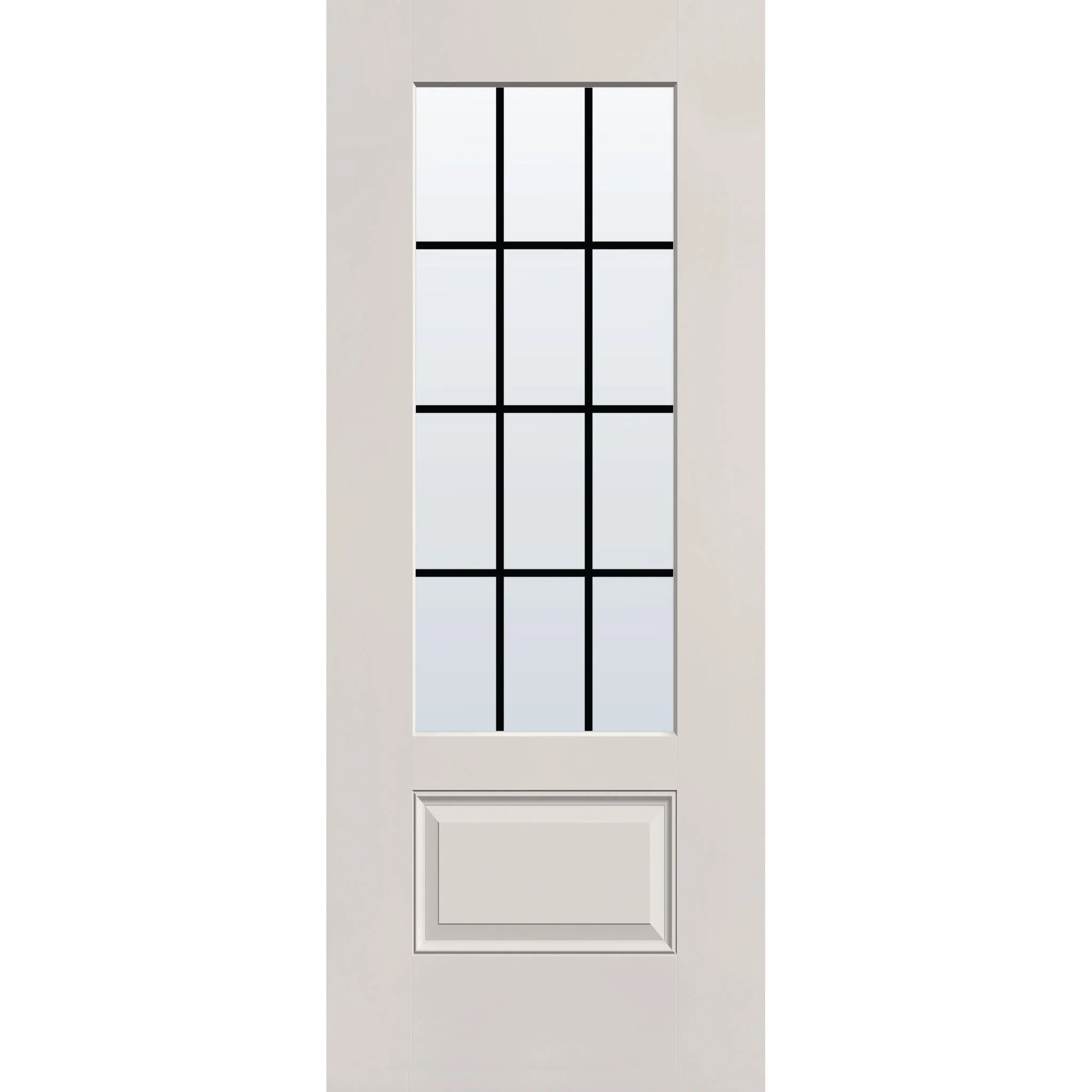 Grills Between Glass 12 Light Flush Glazed Fiberglass Entry Door - 3/4 Lite (32" x 80") - Image 5