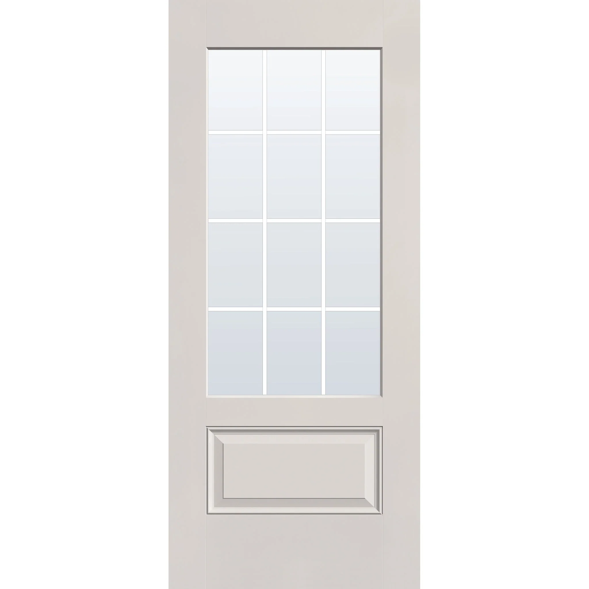 Grills Between Glass 12 Light Flush Glazed Fiberglass Entry Door - 3/4 Lite (34" x 80") - Image 4