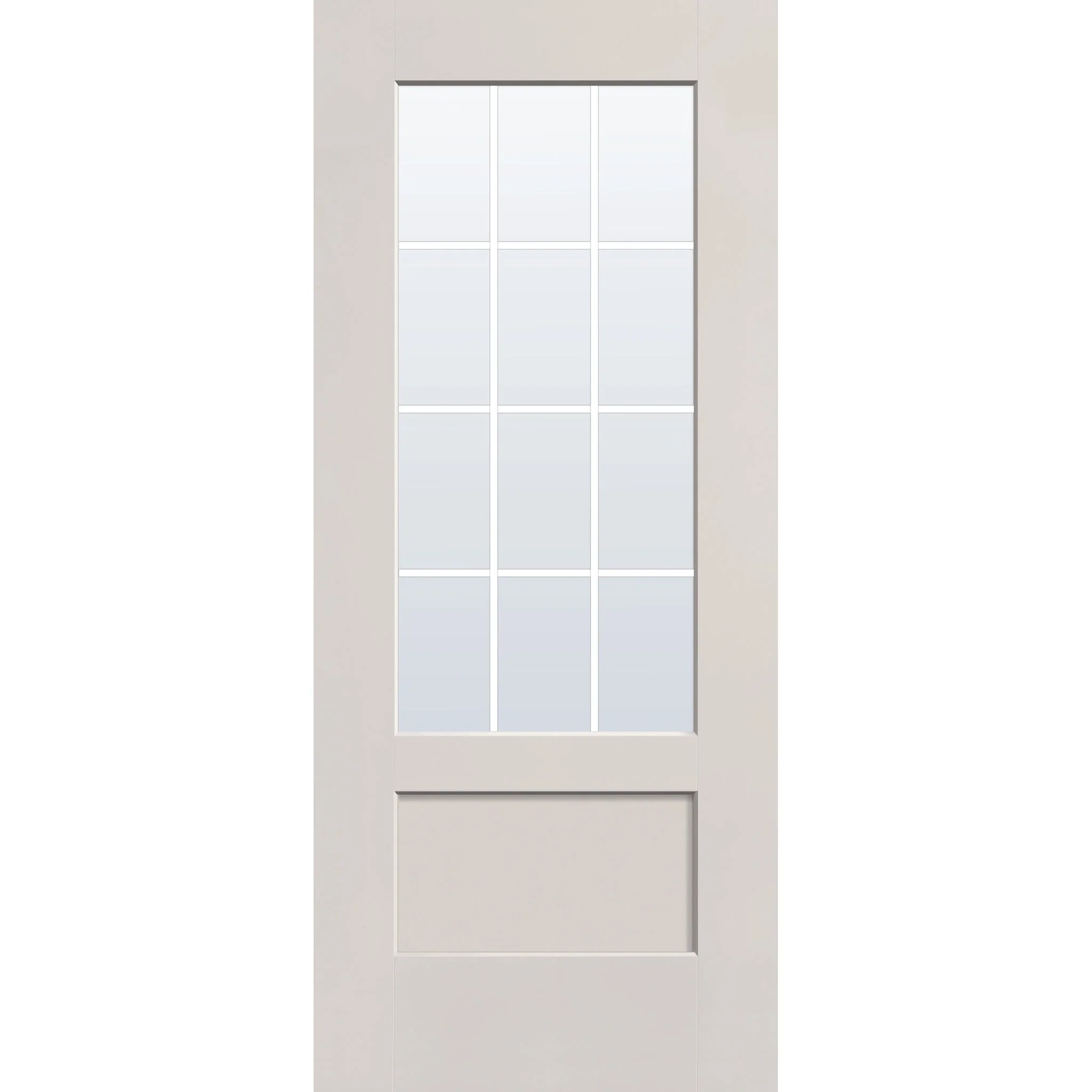 Grills Between Glass 12 Light Flush Glazed Fiberglass Entry Door - 3/4 Lite Shaker (34" x 80")