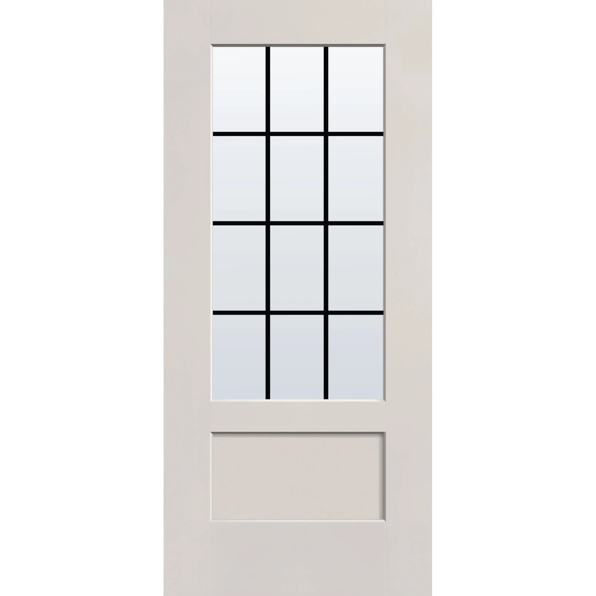 Grills Between Glass 12 Light Flush Glazed Fiberglass Entry Door - 3/4 Lite Shaker (36" x 80") - Image 6
