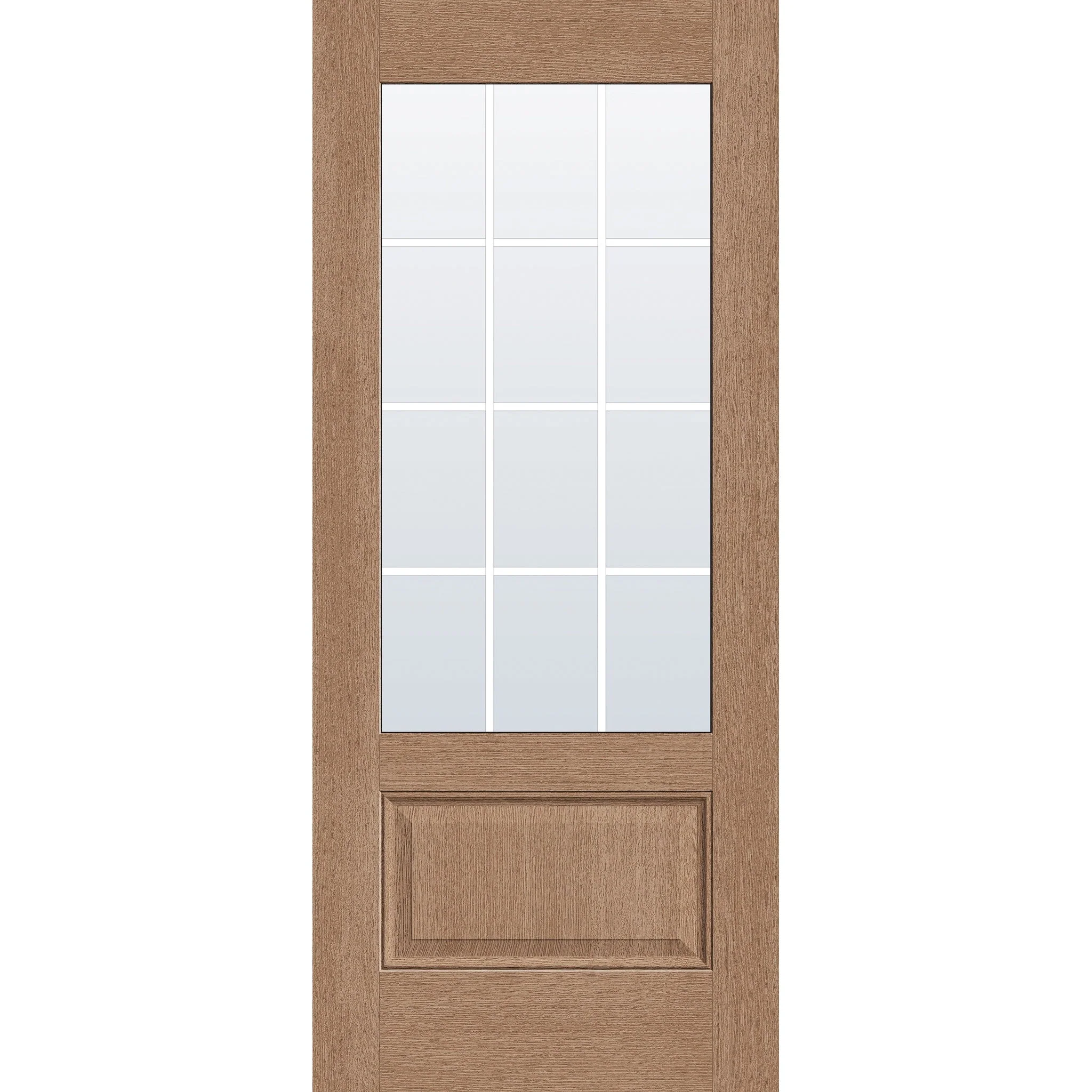 Grills Between Glass 12 Light Flush Glazed Hurricane-Rated Fiberglass Entry Door - 3/4 Lite (34" x 80") - Image 2