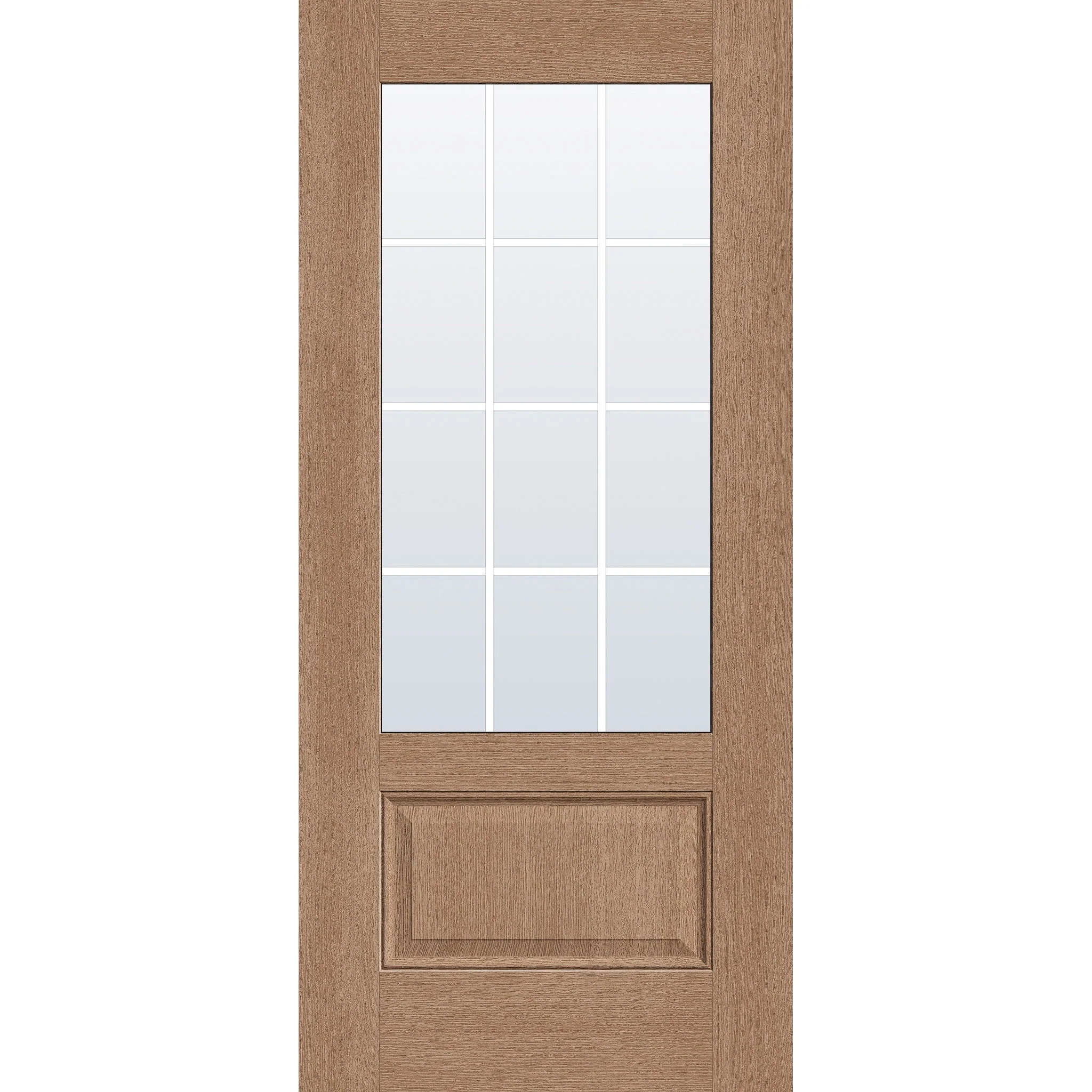 Grills Between Glass 12 Light Flush Glazed Hurricane-Rated Fiberglass Entry Door - 3/4 Lite (36" x 80") - Image 2
