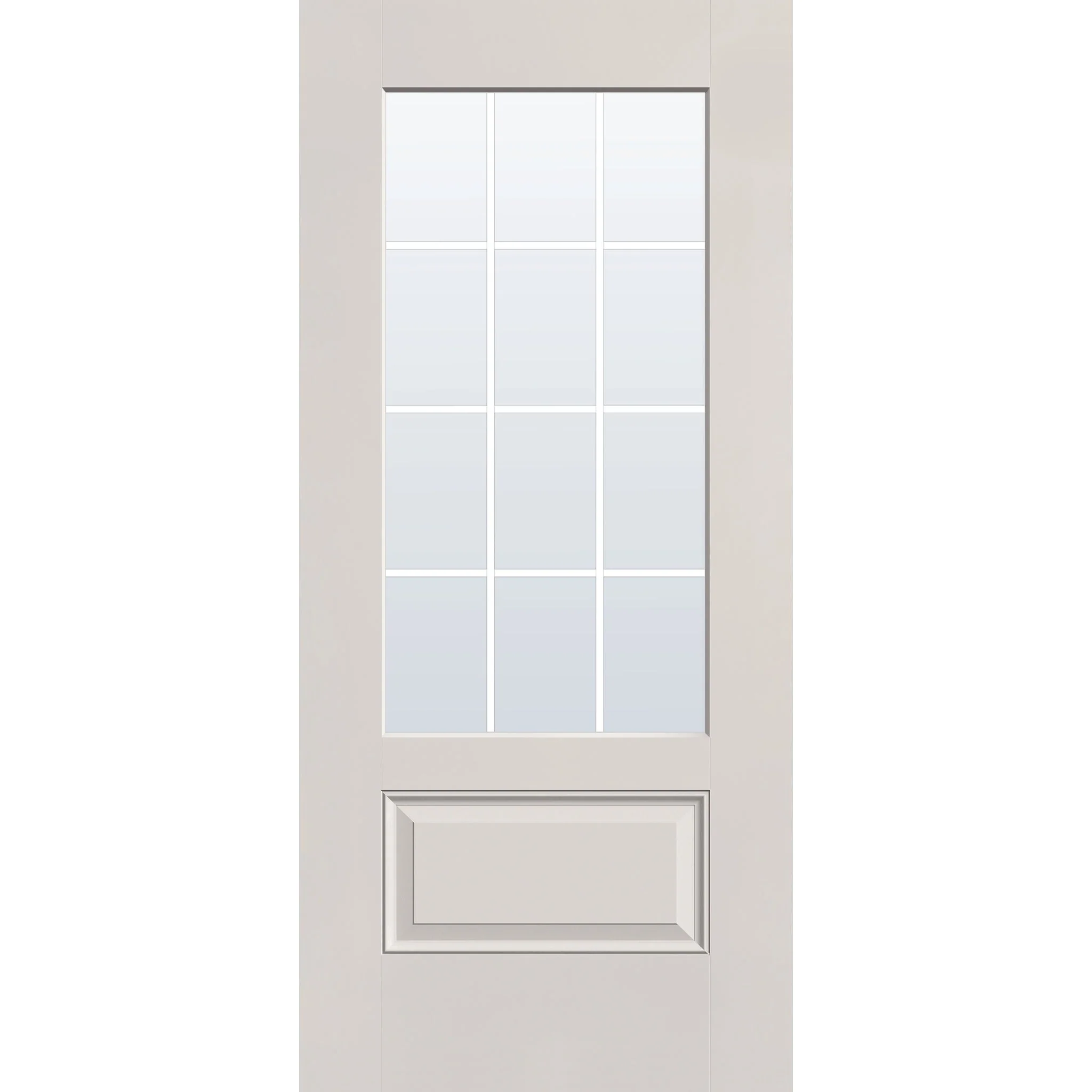 Grills Between Glass 12 Light Flush Glazed Hurricane-Rated Fiberglass Entry Door - 3/4 Lite (36" x 80") - Image 3