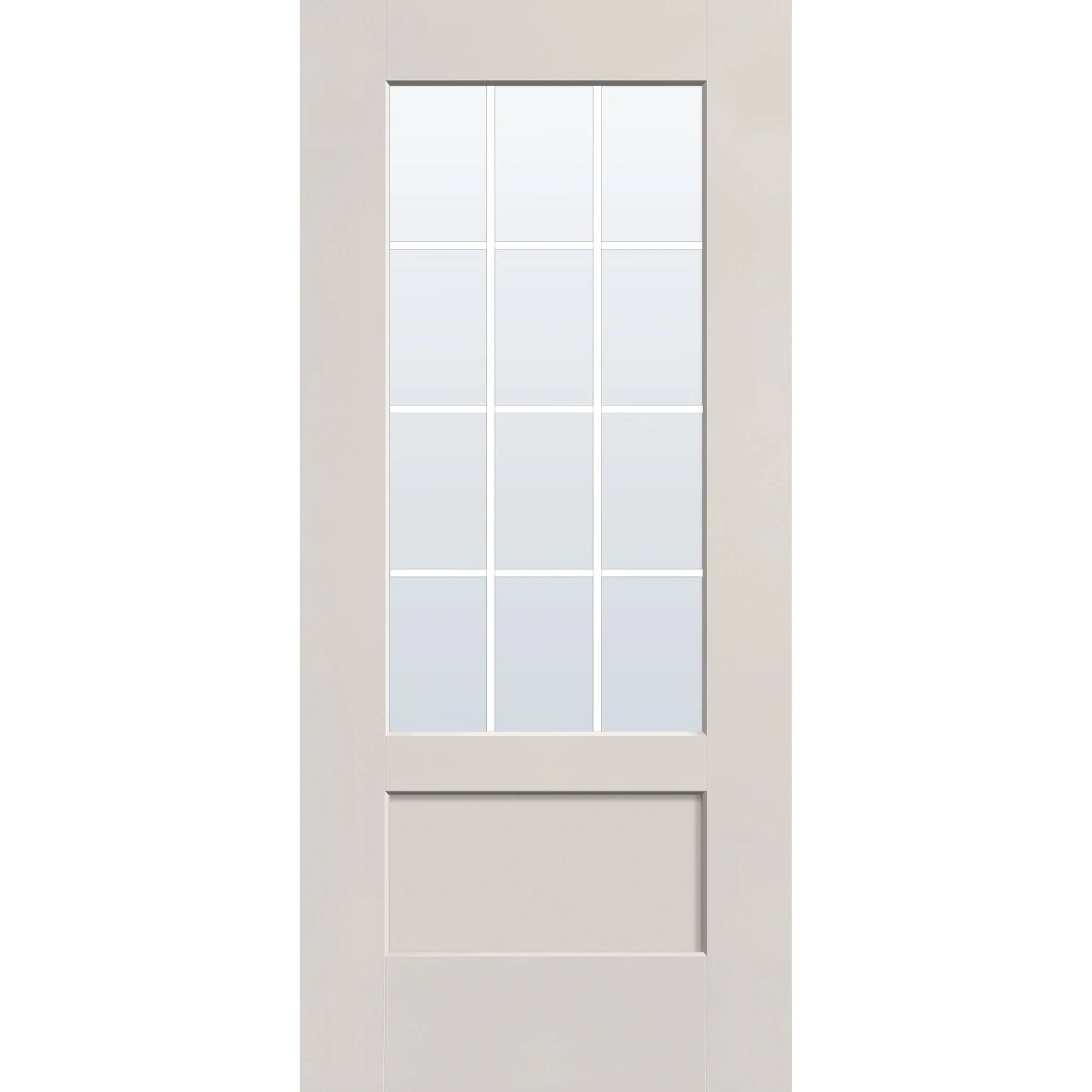Grills Between Glass 12 Light Flush Glazed Hurricane-Rated Fiberglass Entry Door - 3/4 Lite Shaker (36" x 80") - Image 5