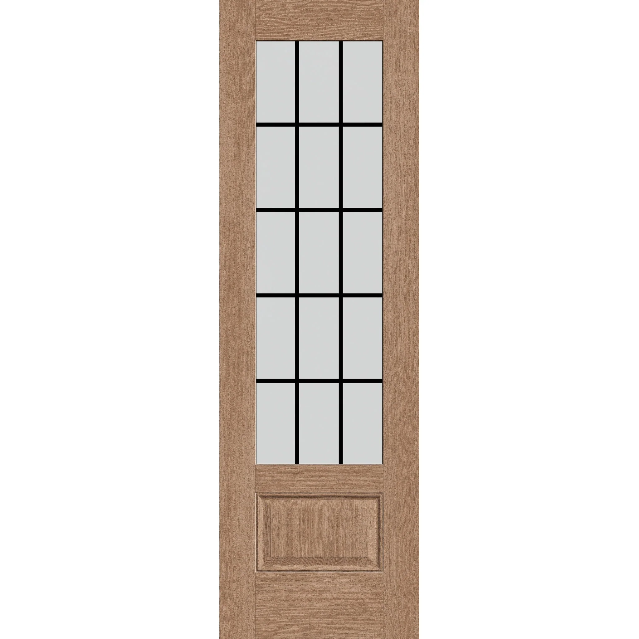 Grills Between Glass 15 Light Flush Glazed Fiberglass Entry Door - 3/4 Lite (30" x 96")