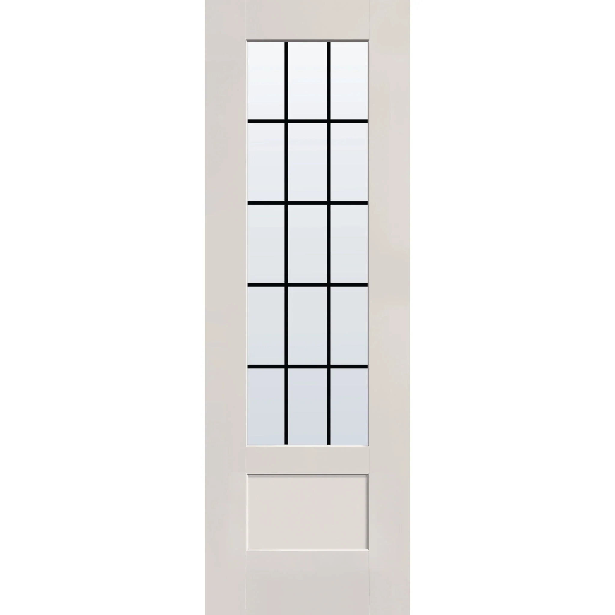 Grills Between Glass 15 Light Flush Glazed Fiberglass Entry Door - 3/4 Lite Shaker (32" x 96") - Image 2