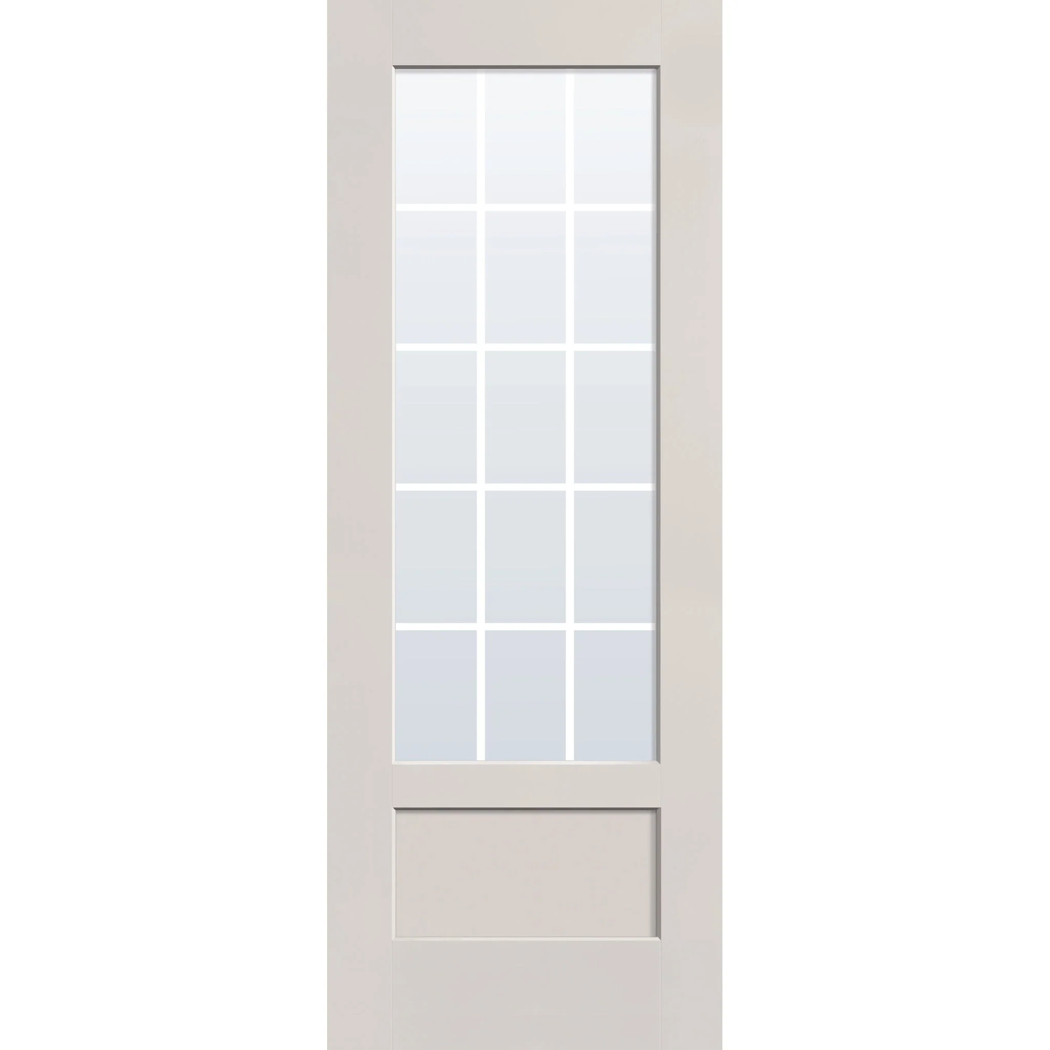 Grills Between Glass 15 Light Flush Glazed Fiberglass Entry Door - 3/4 Lite Shaker (36" x 96")