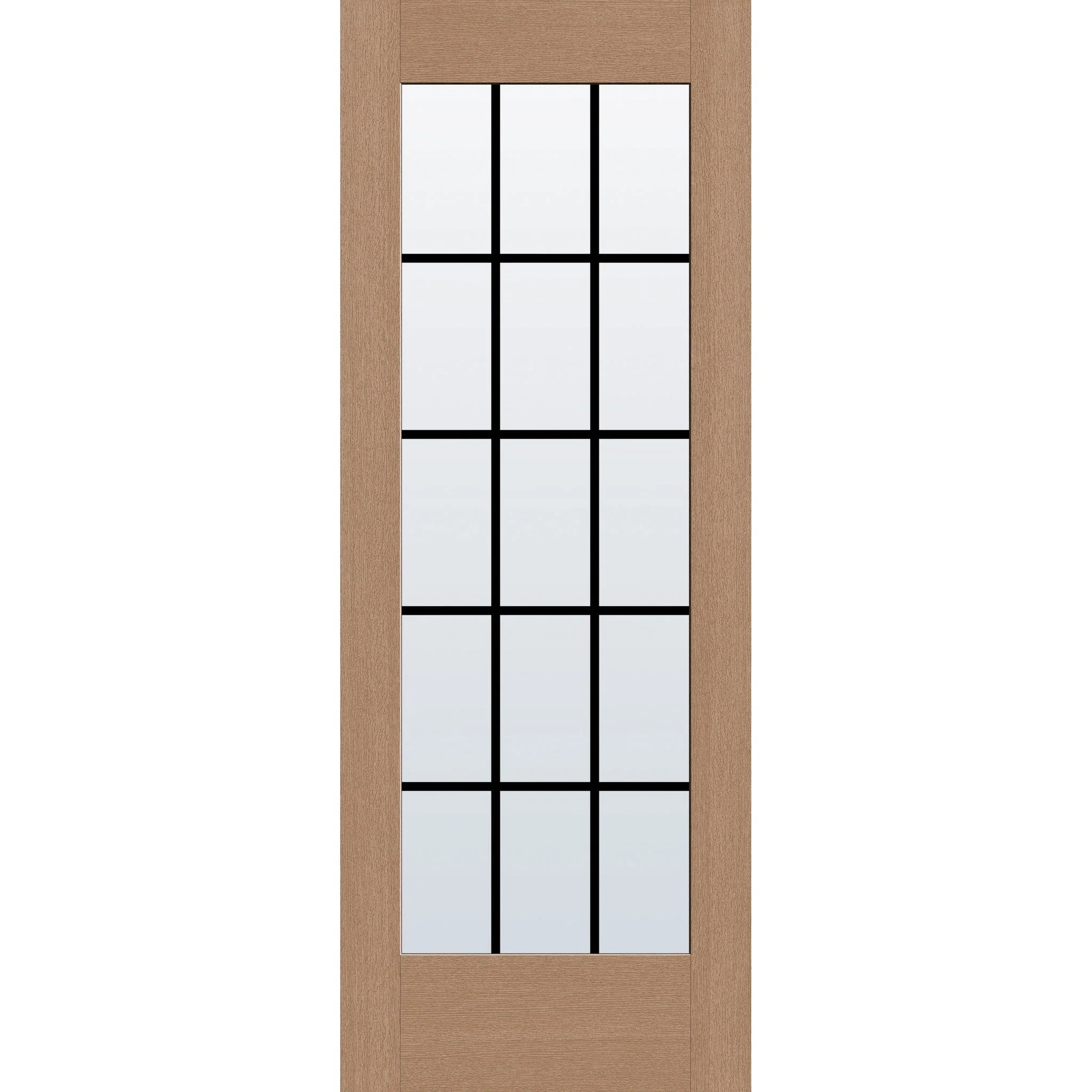 Grills Between Glass 15 Light Flush Glazed Fiberglass Entry Door - Full Lite (30" x 80")