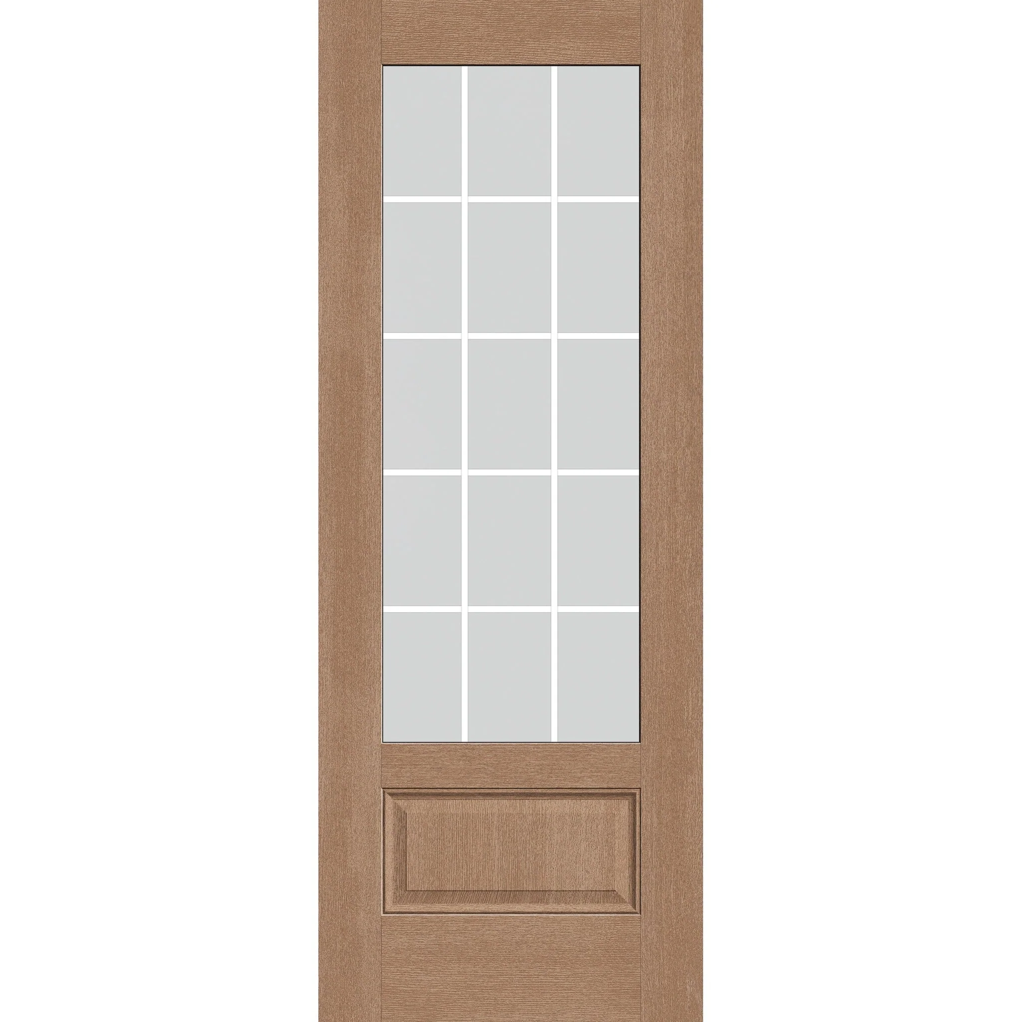 Grills Between Glass 15 Light Flush Glazed Hurricane-Rated Fiberglass Entry Door - 3/4 Lite (36" x 96")