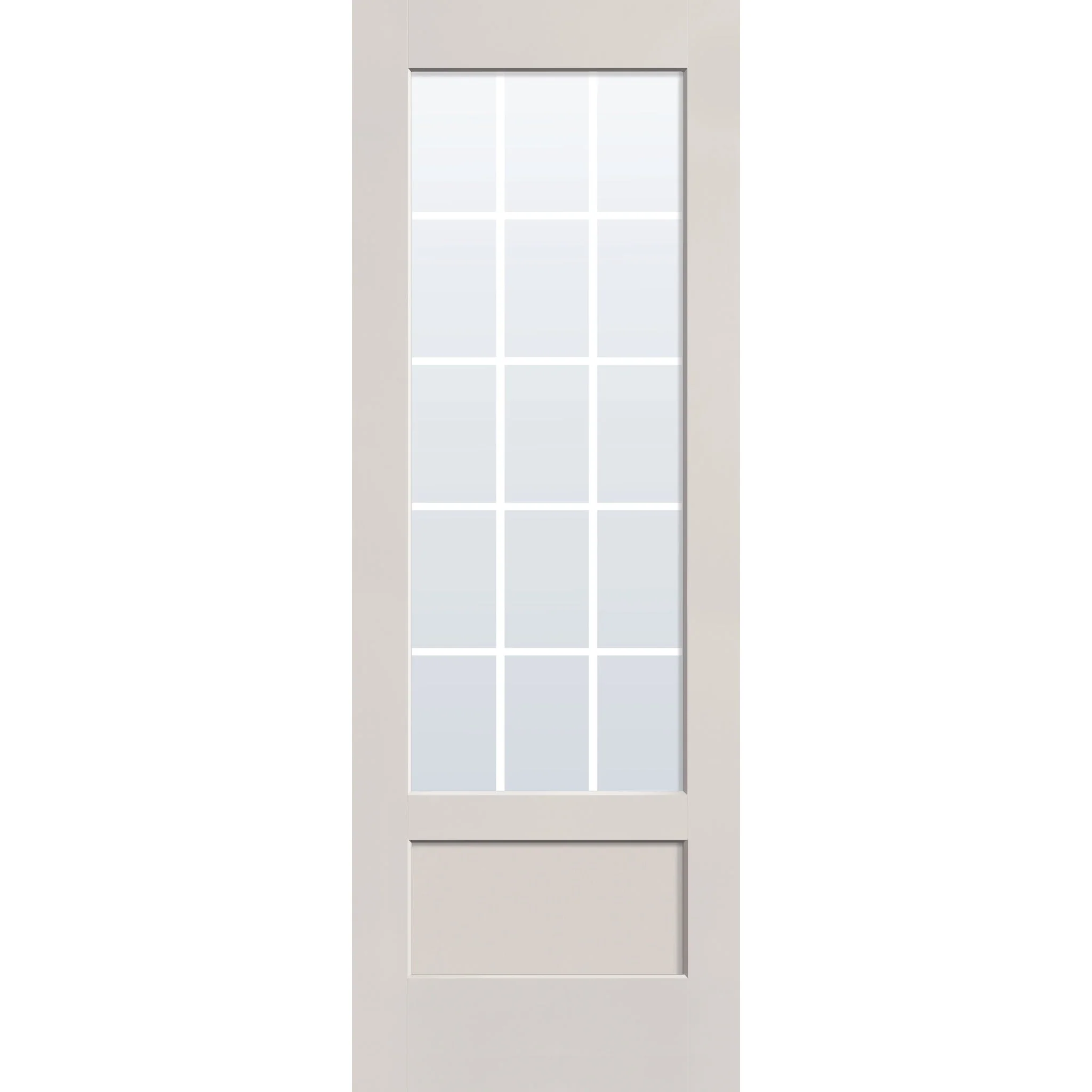 Grills Between Glass 15 Light Flush Glazed Hurricane-Rated Fiberglass Entry Door - 3/4 Lite Shaker (34" x 96") - Image 2