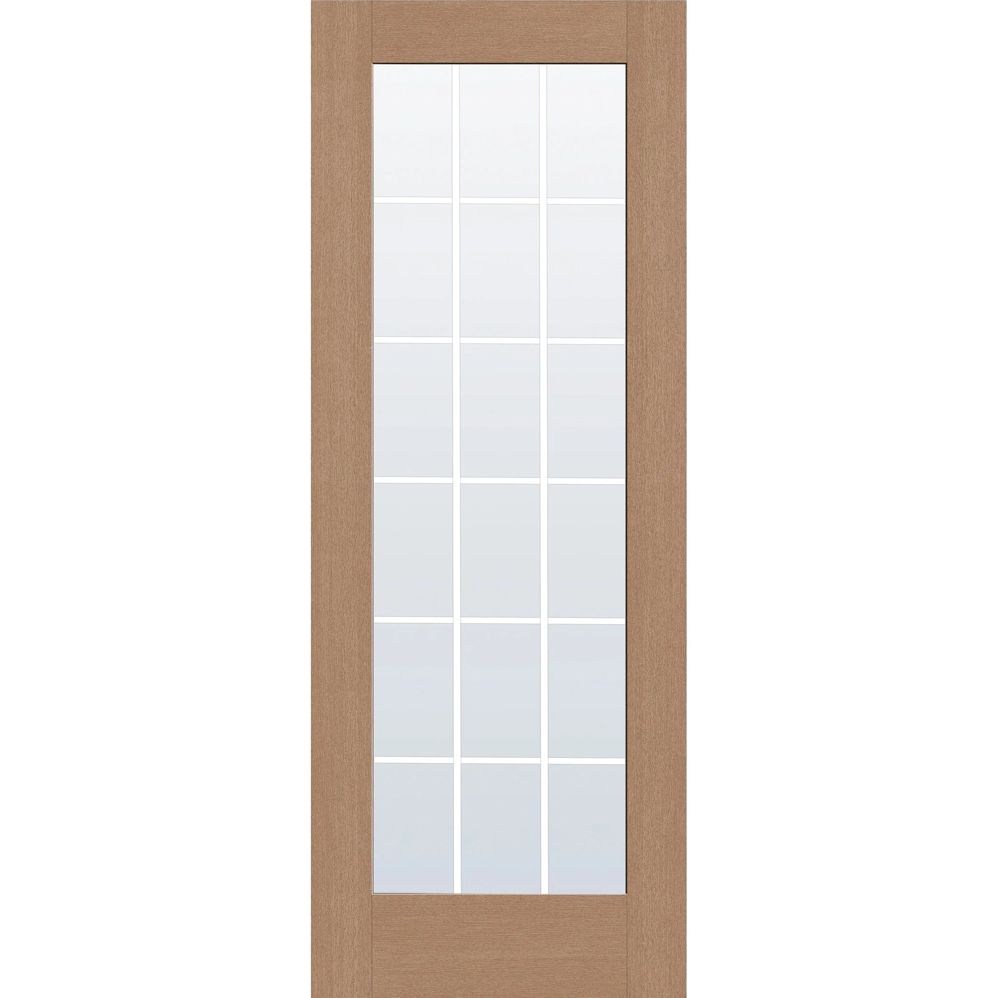 Grills Between Glass 18 Light Flush Glazed Fiberglass Entry Door - Full Lite (36" x 96")