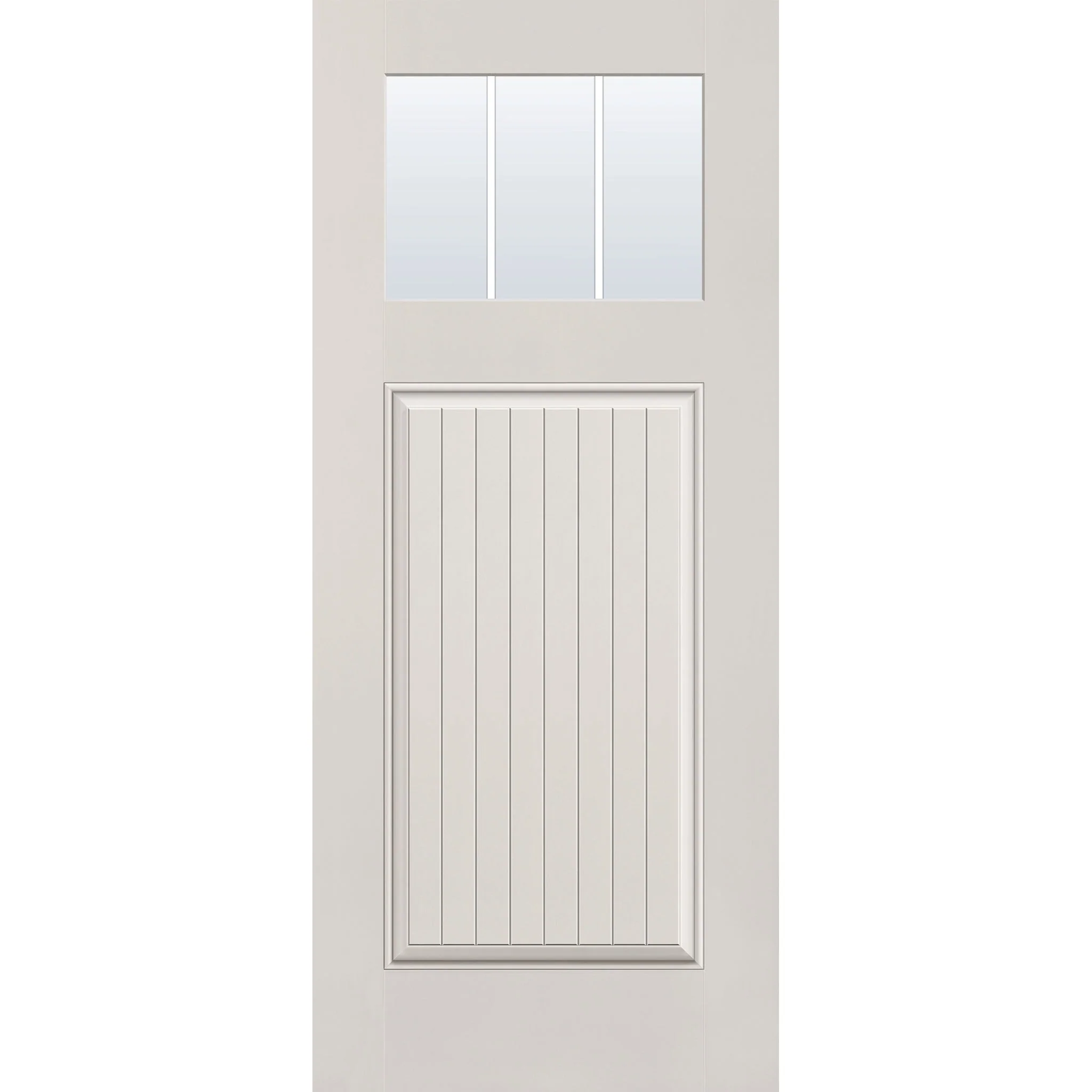 Grills Between Glass 3 Light Flush Glazed Fiberglass Entry Door - Craftsman Plank (34" x 80") - Image 2