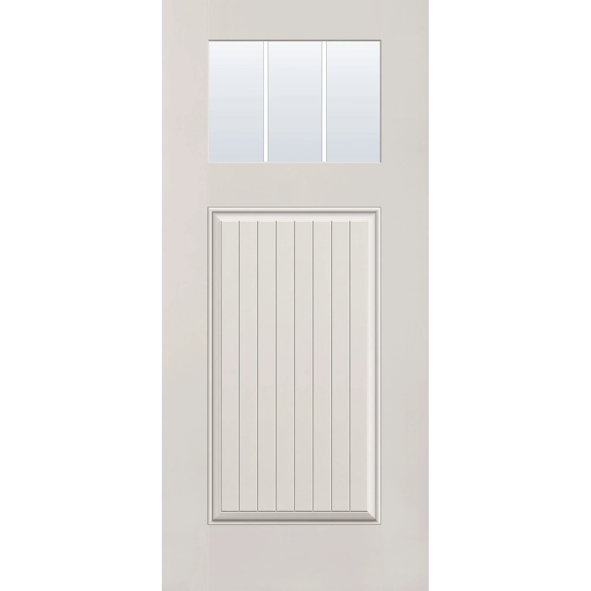 Grills Between Glass 3 Light Flush Glazed Fiberglass Entry Door - Craftsman Plank (36" x 80") - Image 2