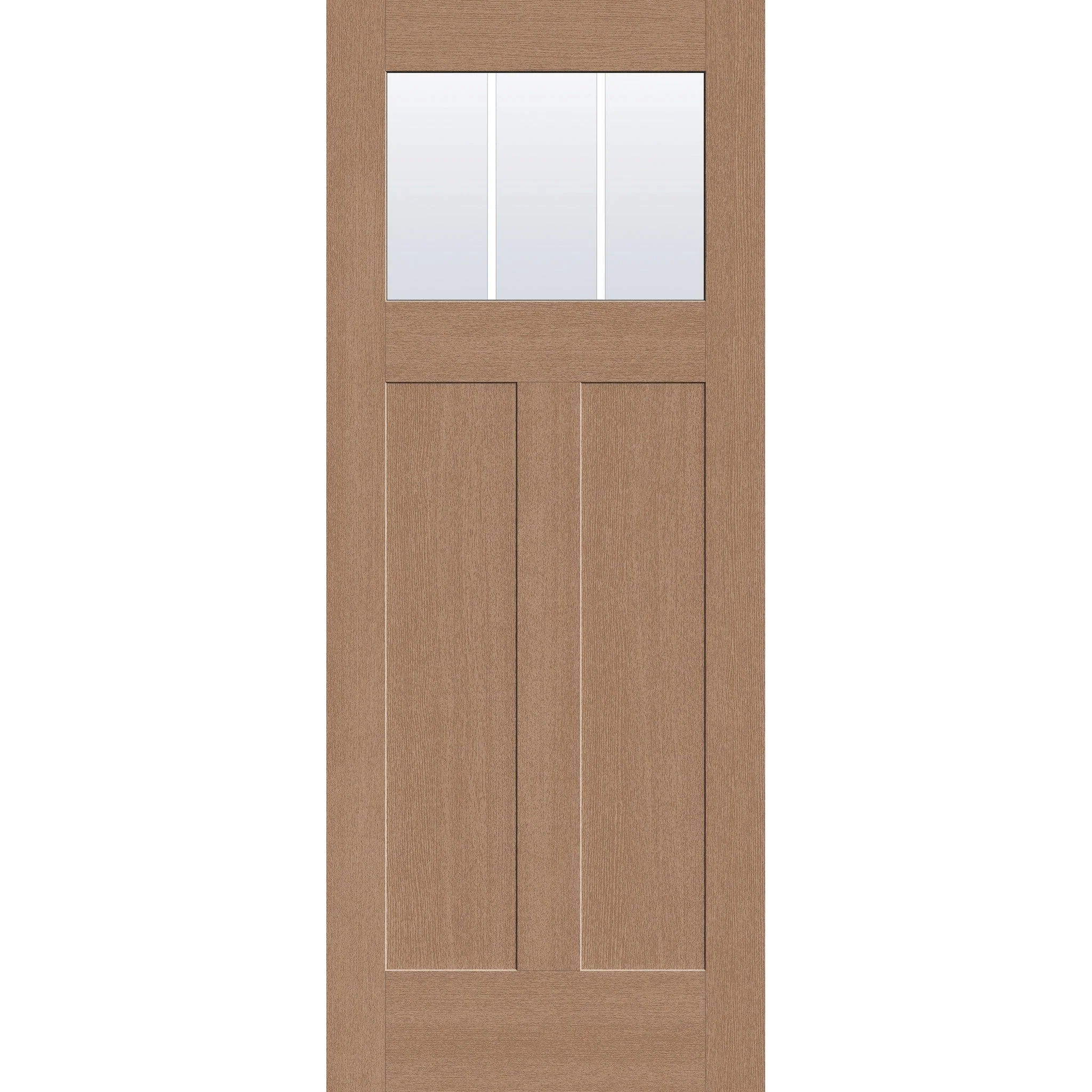 Grills Between Glass 3 Light Flush Glazed Hurricane-Rated Fiberglass Entry Door - Craftsman 2 Panel (32" x 80")
