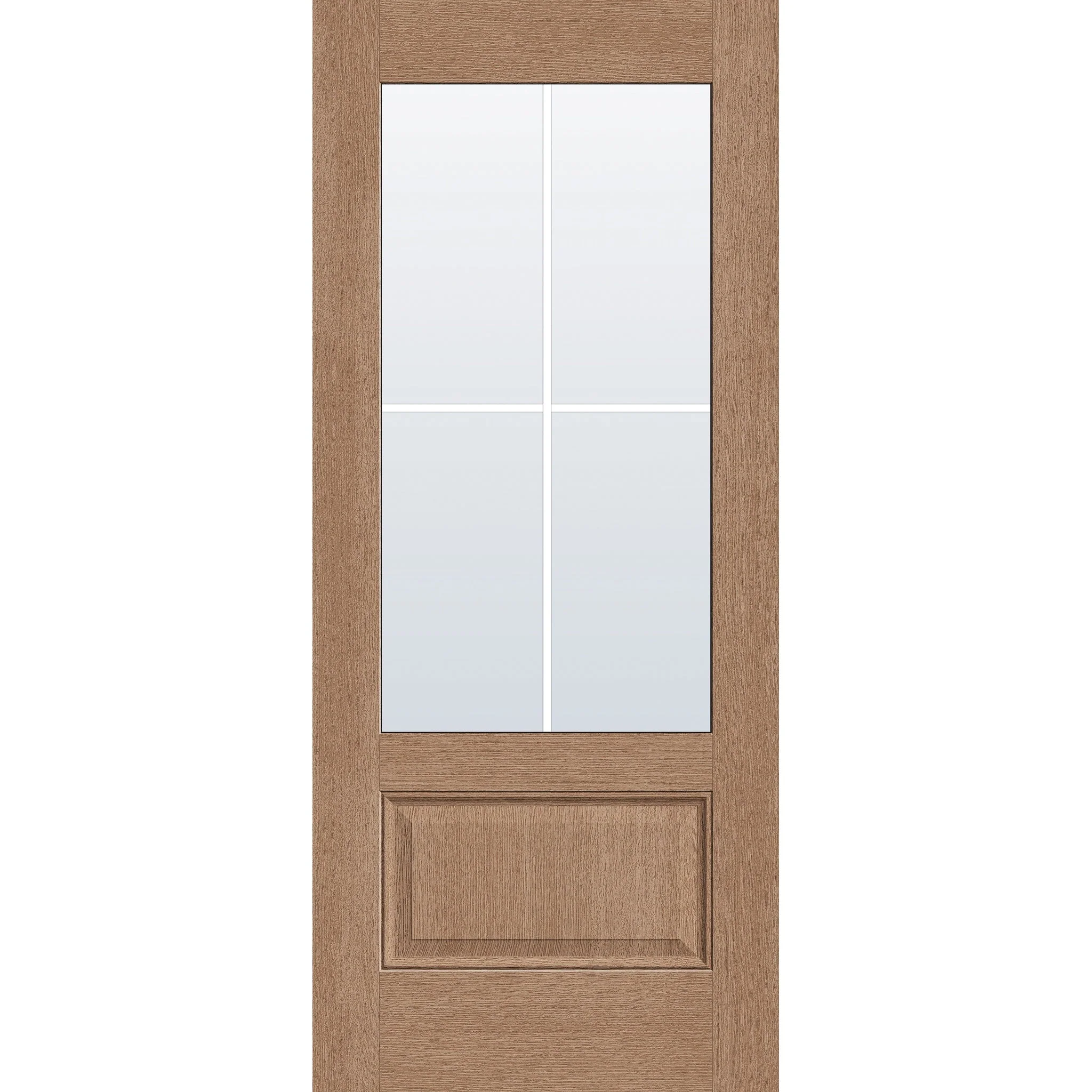 Grills Between Glass 4 Light Flush Glazed Fiberglass Entry Door - 3/4 Lite (34" x 80")