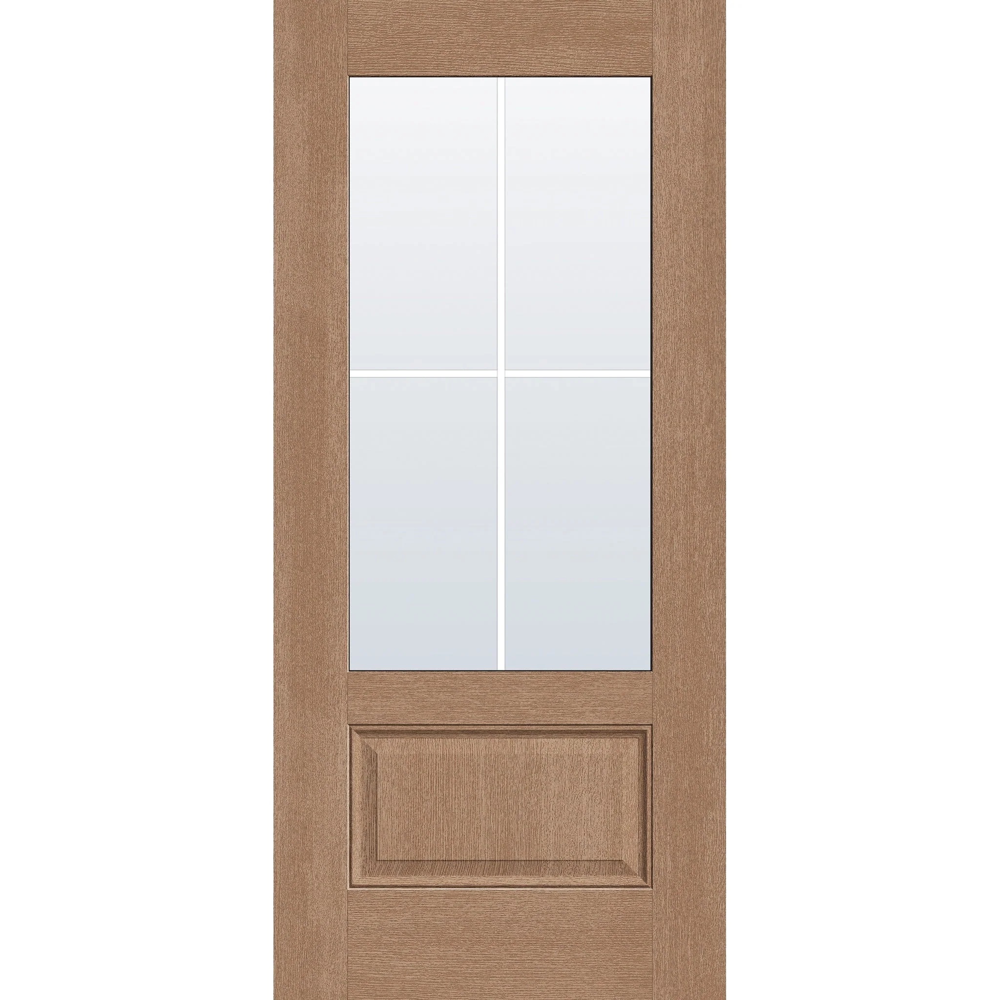 Grills Between Glass 4 Light Flush Glazed Fiberglass Entry Door - 3/4 Lite (36" x 80")