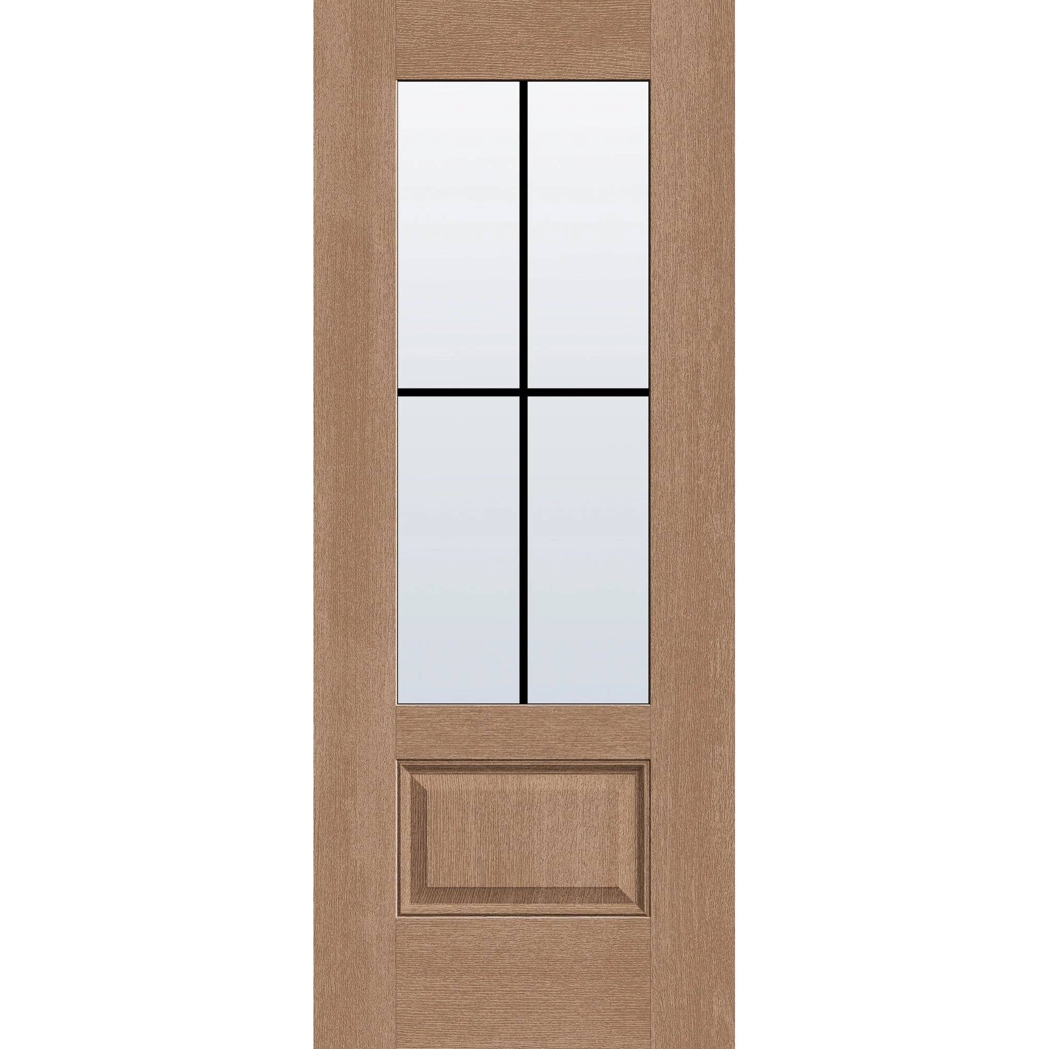 Grills Between Glass 4 Light Flush Glazed Hurricane-Rated Fiberglass Entry Door - 3/4 Lite (32" x 80") - Image 2