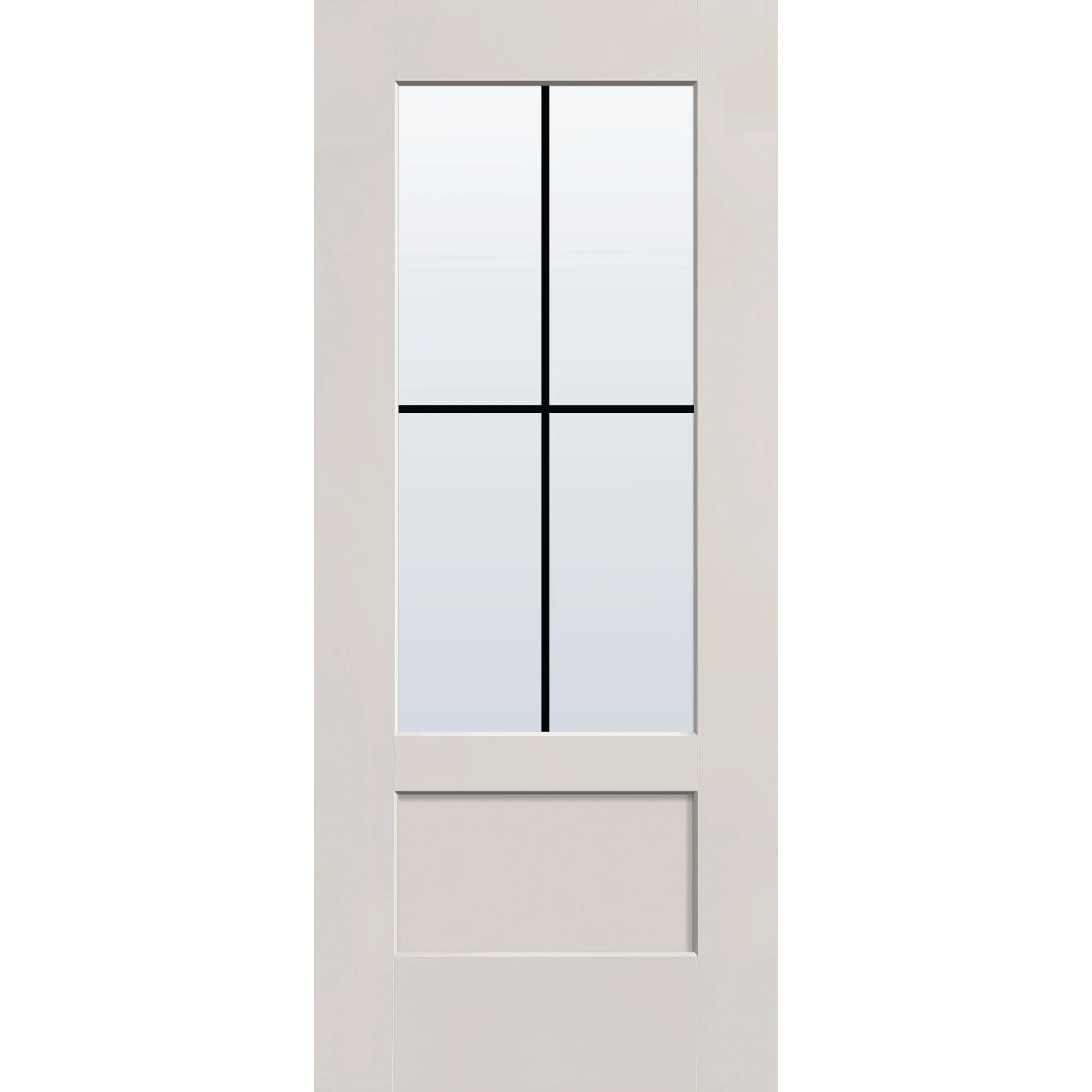 Grills Between Glass 4 Light Flush Glazed Hurricane-Rated Fiberglass Entry Door - 3/4 Lite Shaker (34" x 80") - Image 3