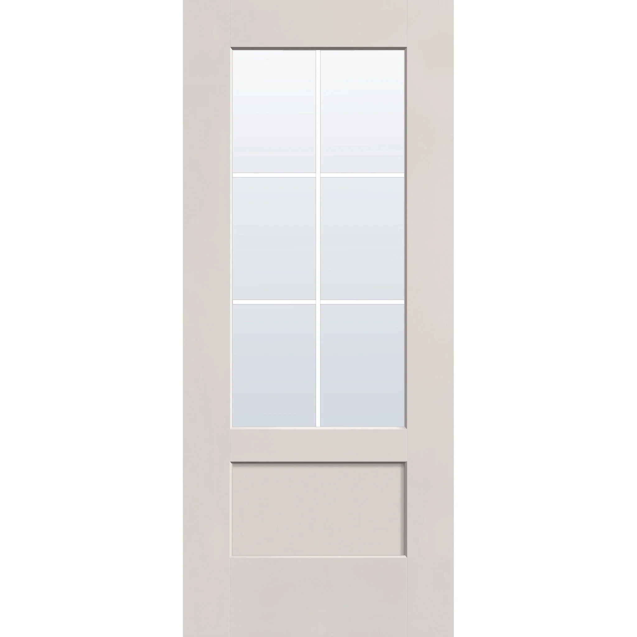 Grills Between Glass 6 Light Flush Glazed Fiberglass Entry Door - 3/4 Lite Shaker (34" x 80") - Image 2