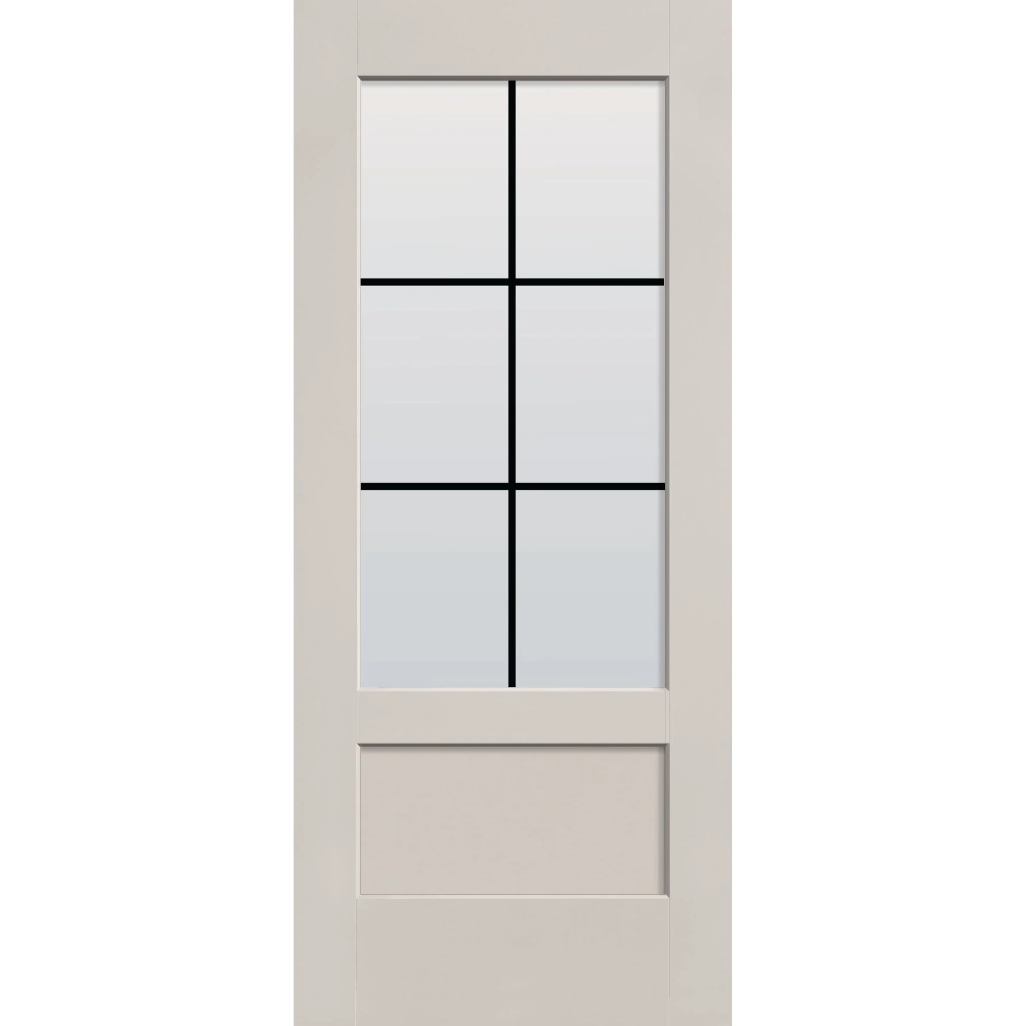 Grills Between Glass 6 Light Flush Glazed Fiberglass Entry Door - 3/4 Lite Shaker (34" x 80") - Image 5
