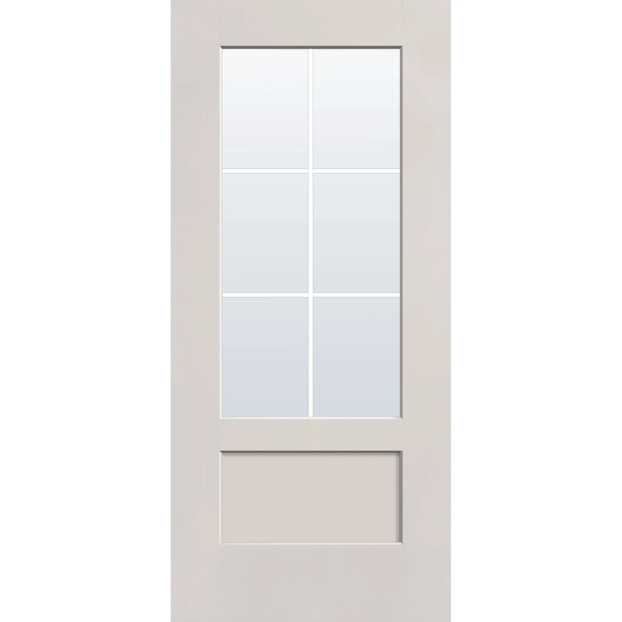 Grills Between Glass 6 Light Flush Glazed Fiberglass Entry Door - 3/4 Lite Shaker (36" x 80") - Image 2