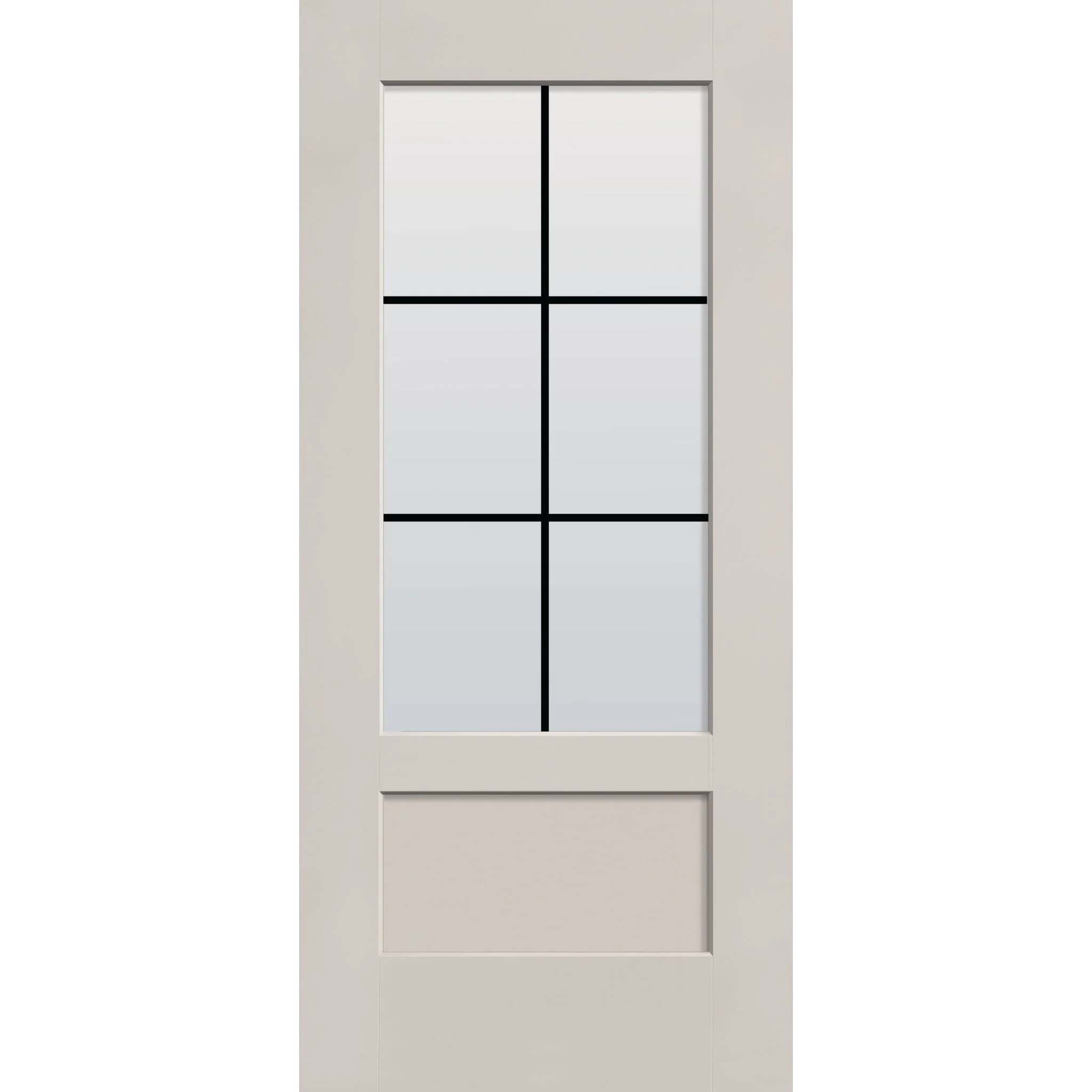 Grills Between Glass 6 Light Flush Glazed Fiberglass Entry Door - 3/4 Lite Shaker (36" x 80") - Image 5