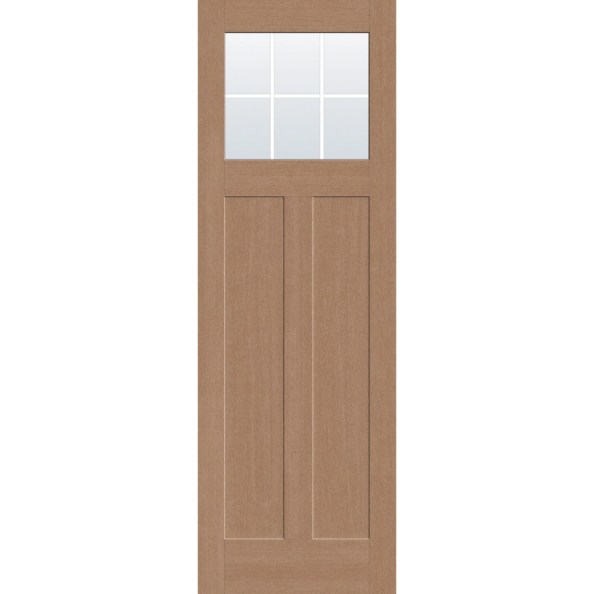 Grills Between Glass 6 Light Flush Glazed Fiberglass Entry Door - Craftsman 2 Panel (32" x 96")