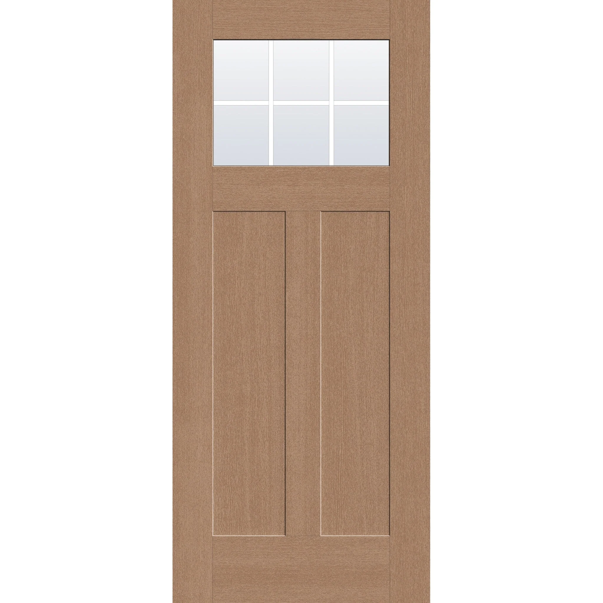 Grills Between Glass 6 Light Flush Glazed Fiberglass Entry Door - Craftsman 2 Panel (34" x 80")