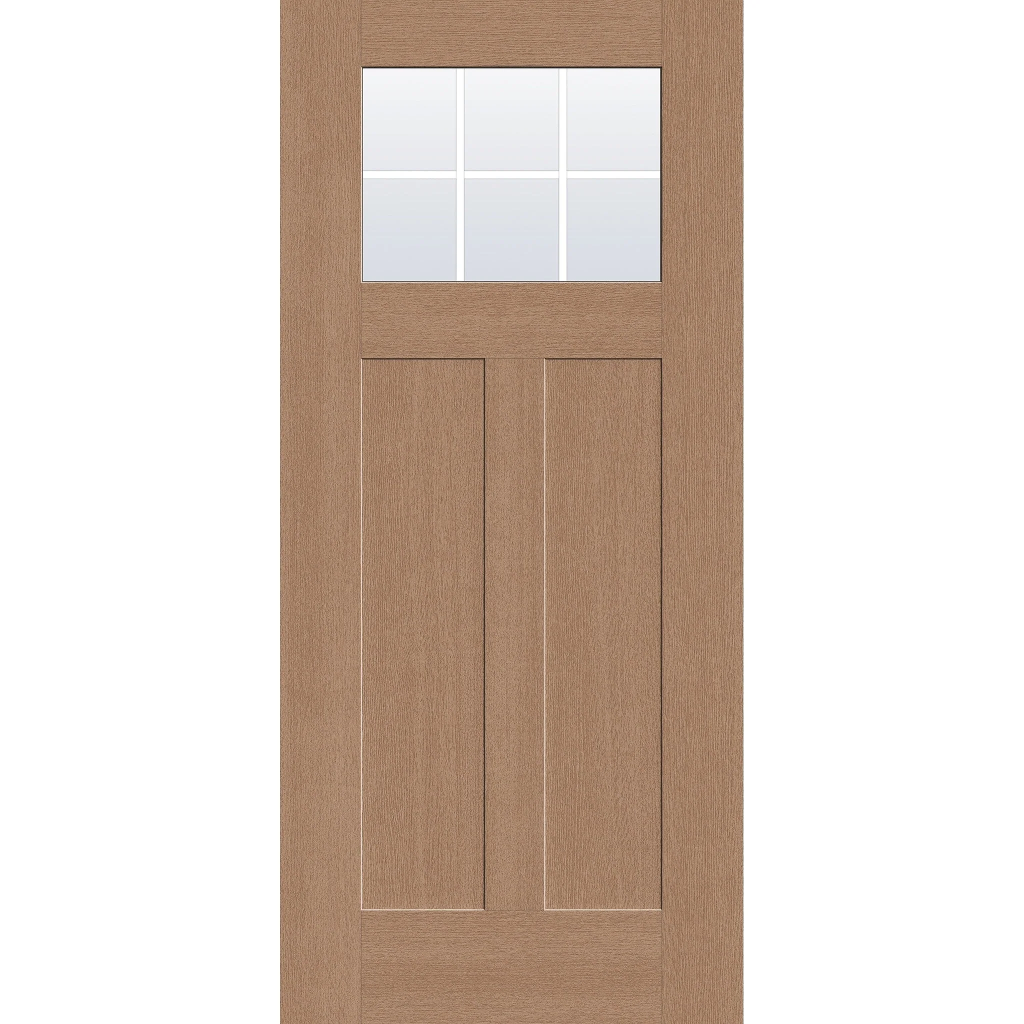 Grills Between Glass 6 Light Flush Glazed Fiberglass Entry Door - Craftsman 2 Panel (36" x 80") - Image 2